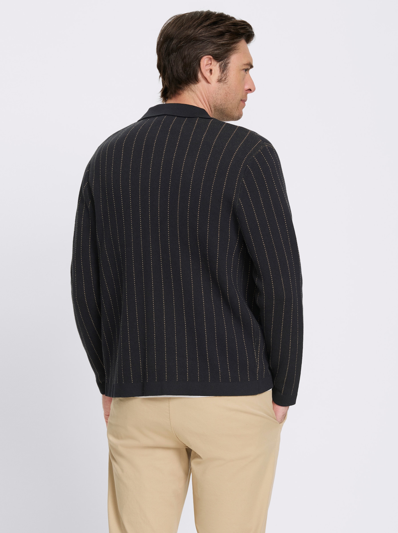 Marco Donati Strickjacke mit Jacquard-Muster, Baumwolle - schwarz