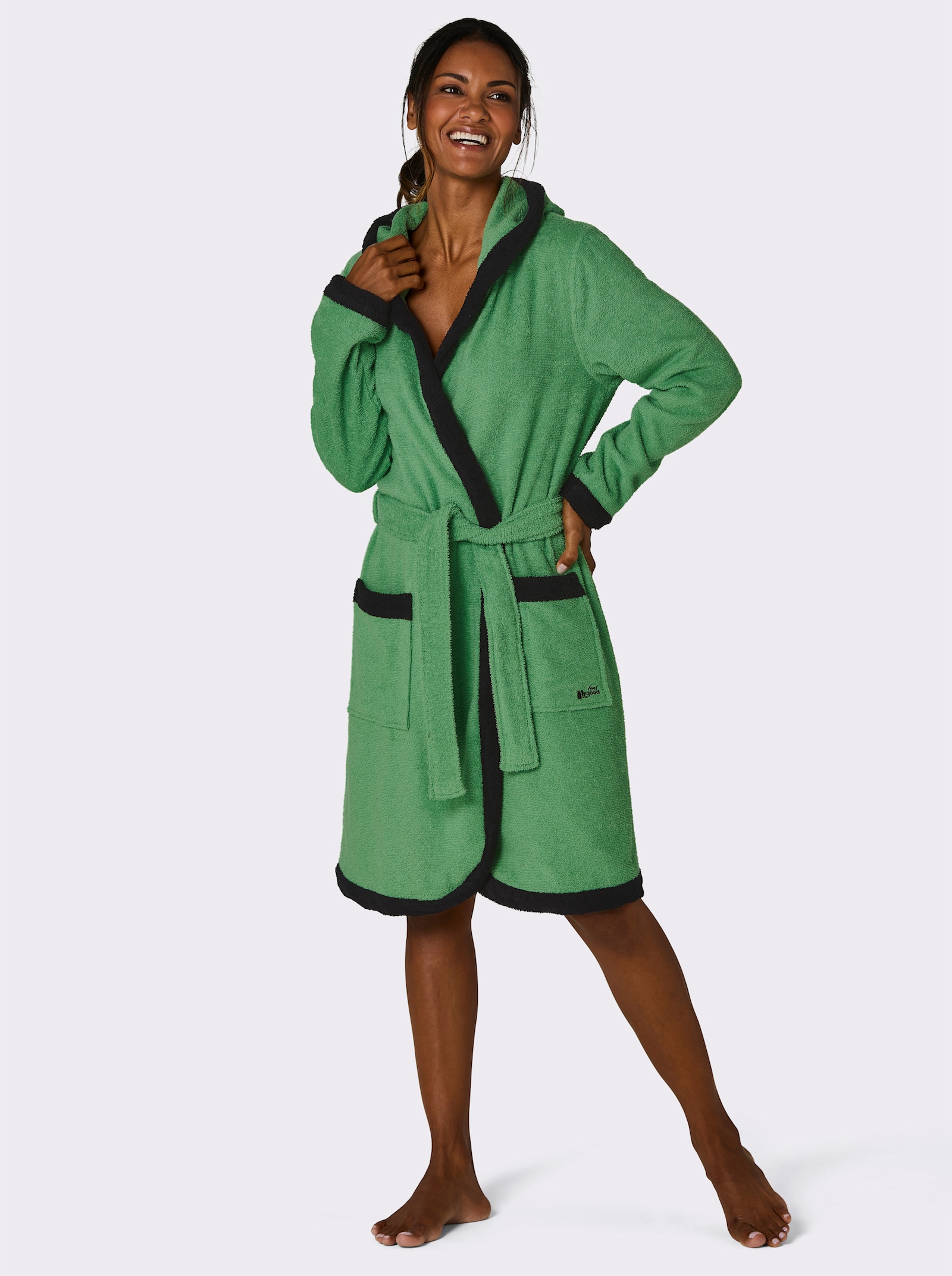 feel good Bademantel - apfel-schwarz