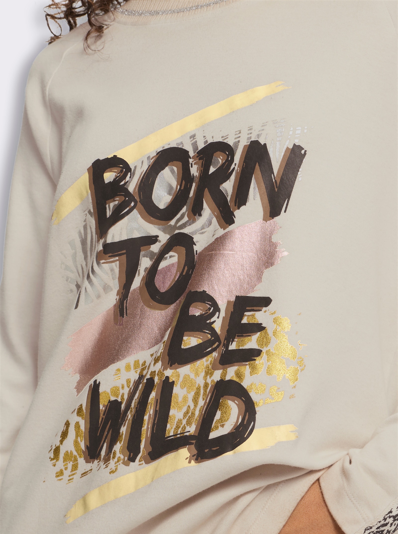 heine Langarmshirt mit Frontprint - sand