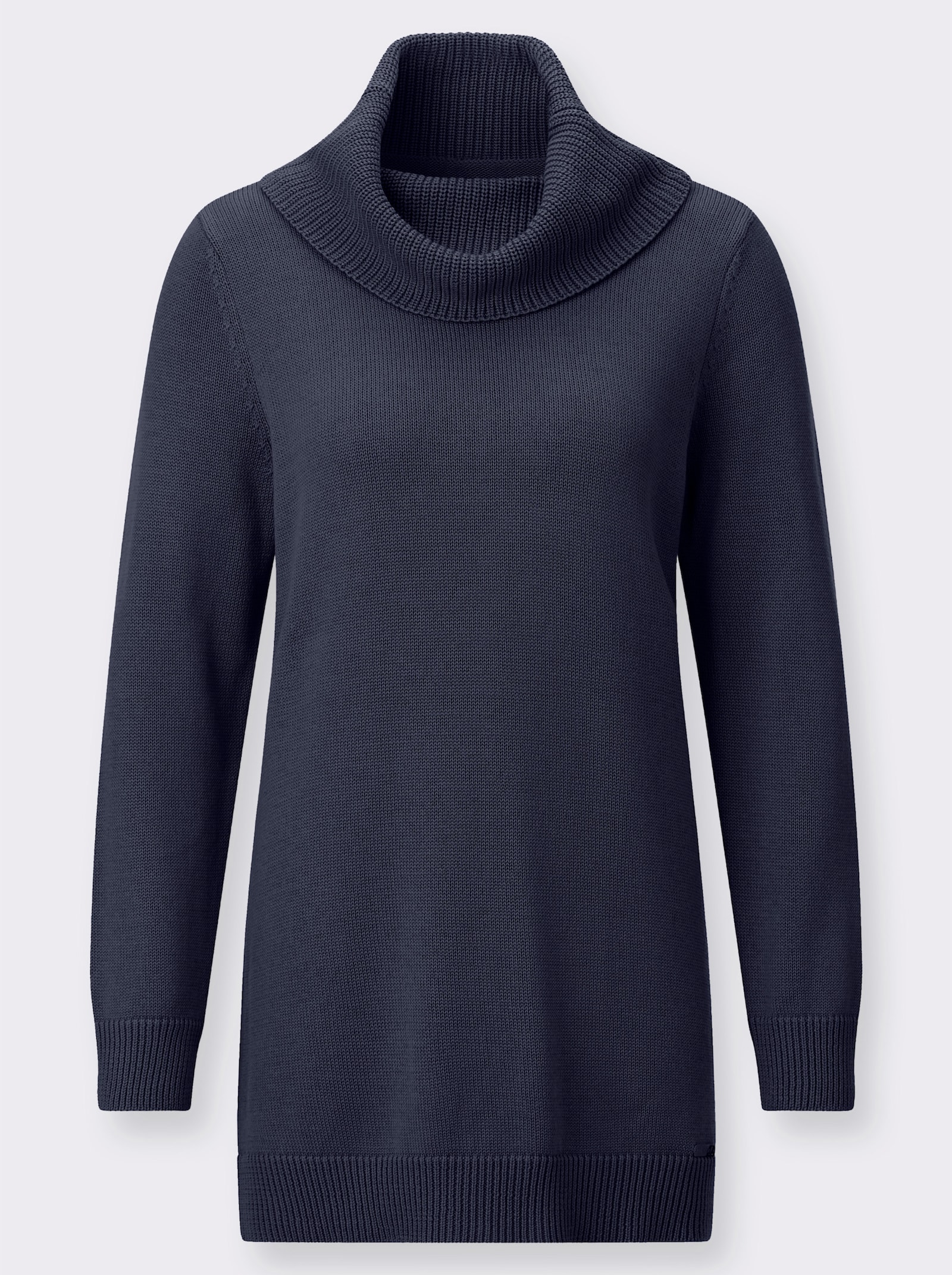 Longpullover mit halsfernem Rollkragen - marine