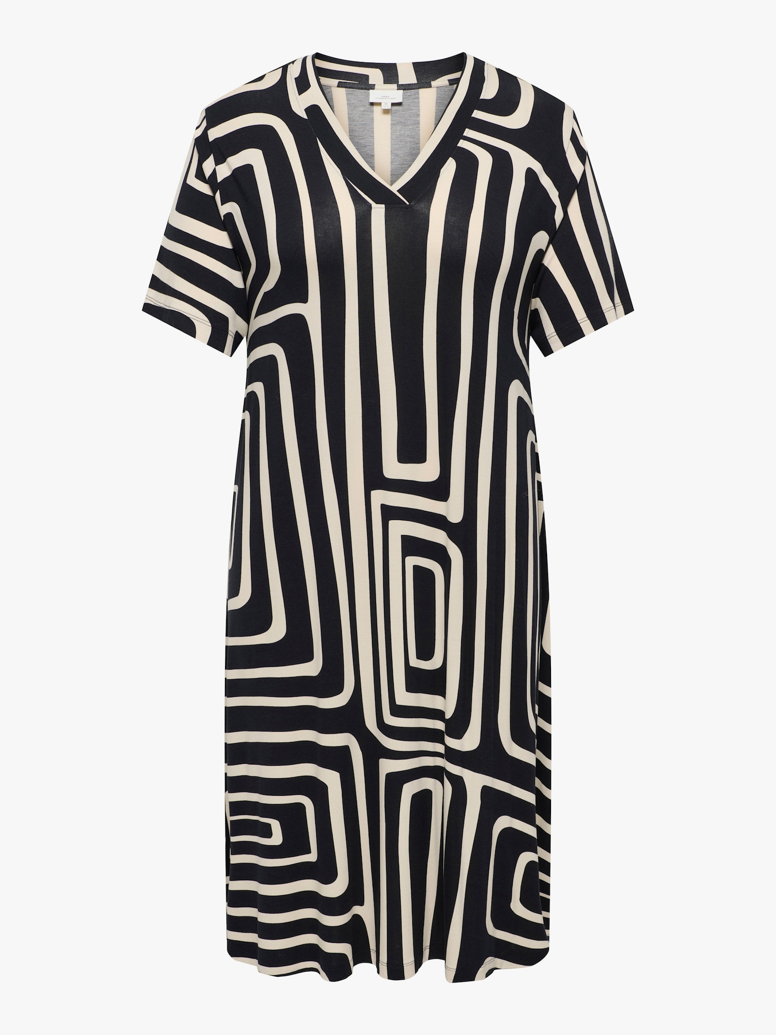 ONLY CARMAKOMA Shirtkleid - black aop:oatmeal graphic