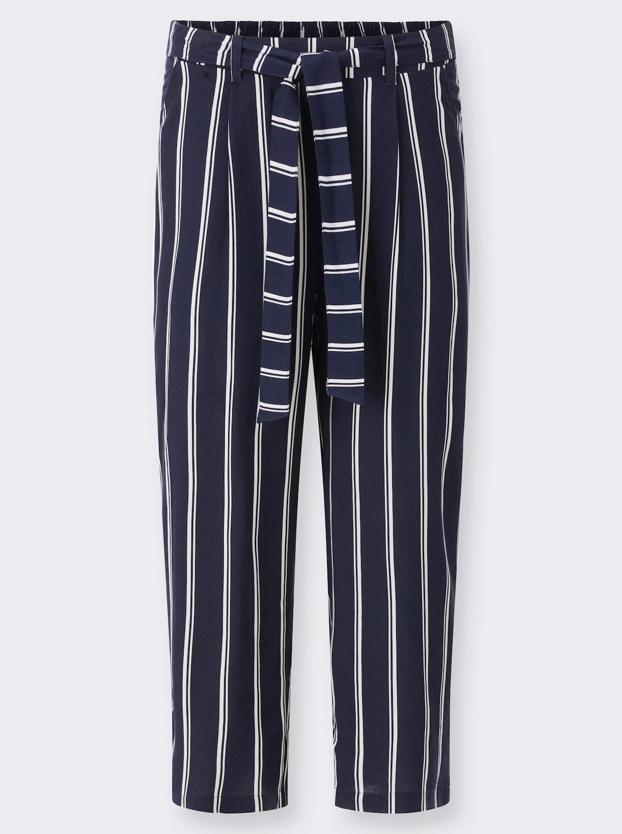 3/4-Hose - marine-ecru-gestreift