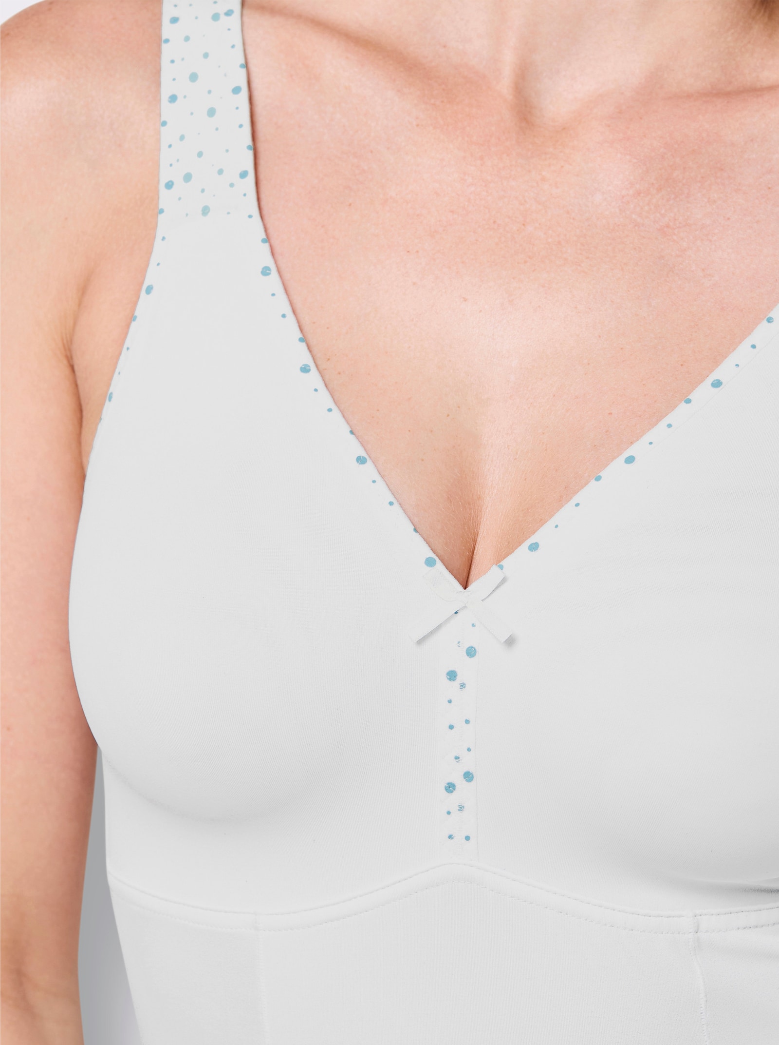 wäschepur Body ohne Bügel - weiß-mint-bedruckt