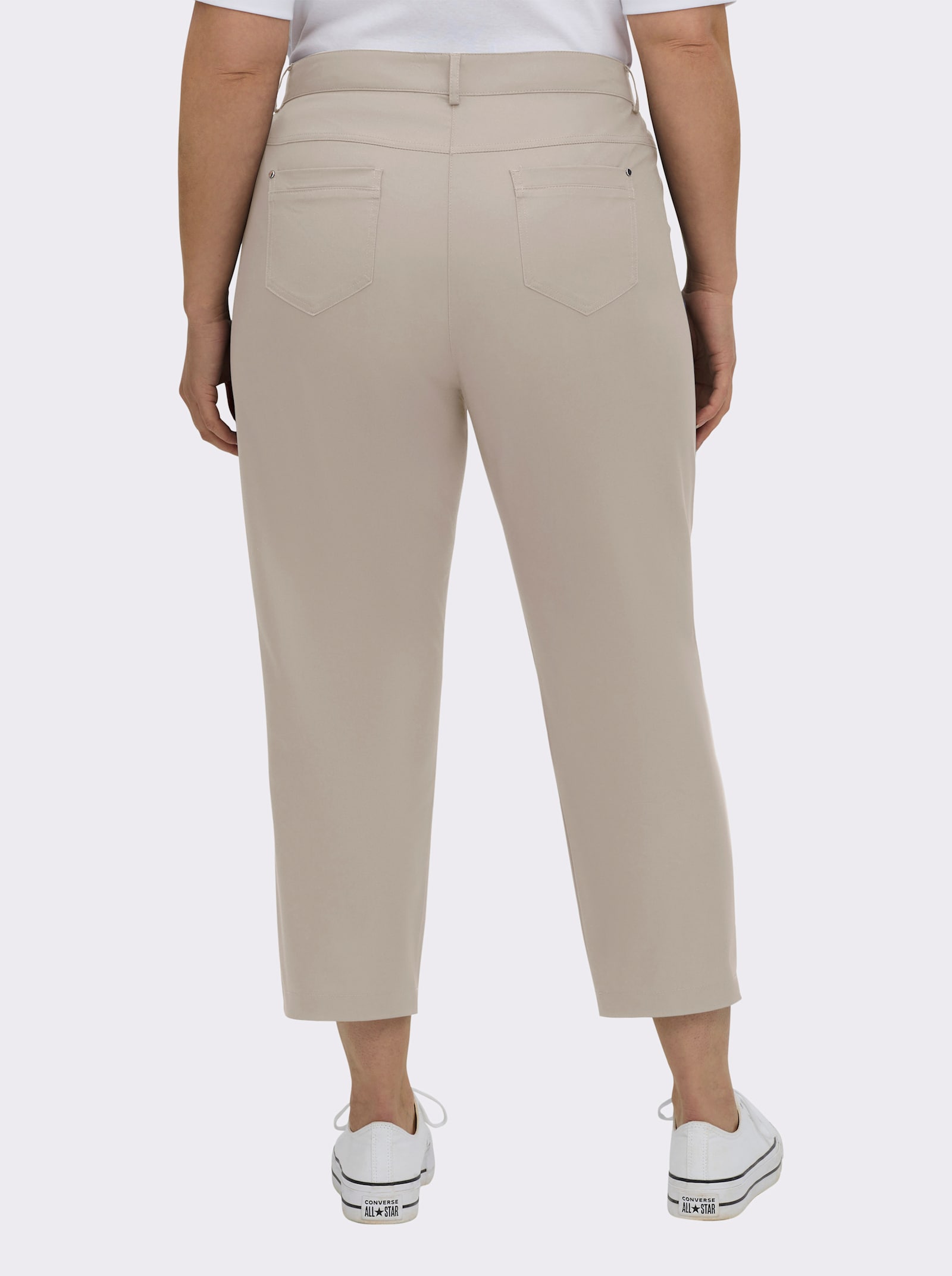 7/8-Jeans mit optisch streckenden Nähten - beige