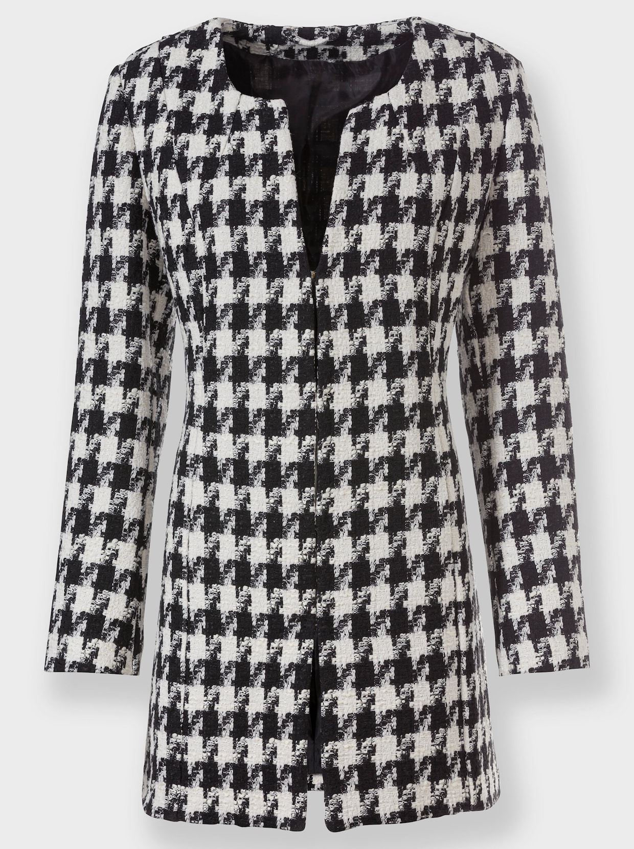 heine Lange blazer - zwart/ecru/pepita