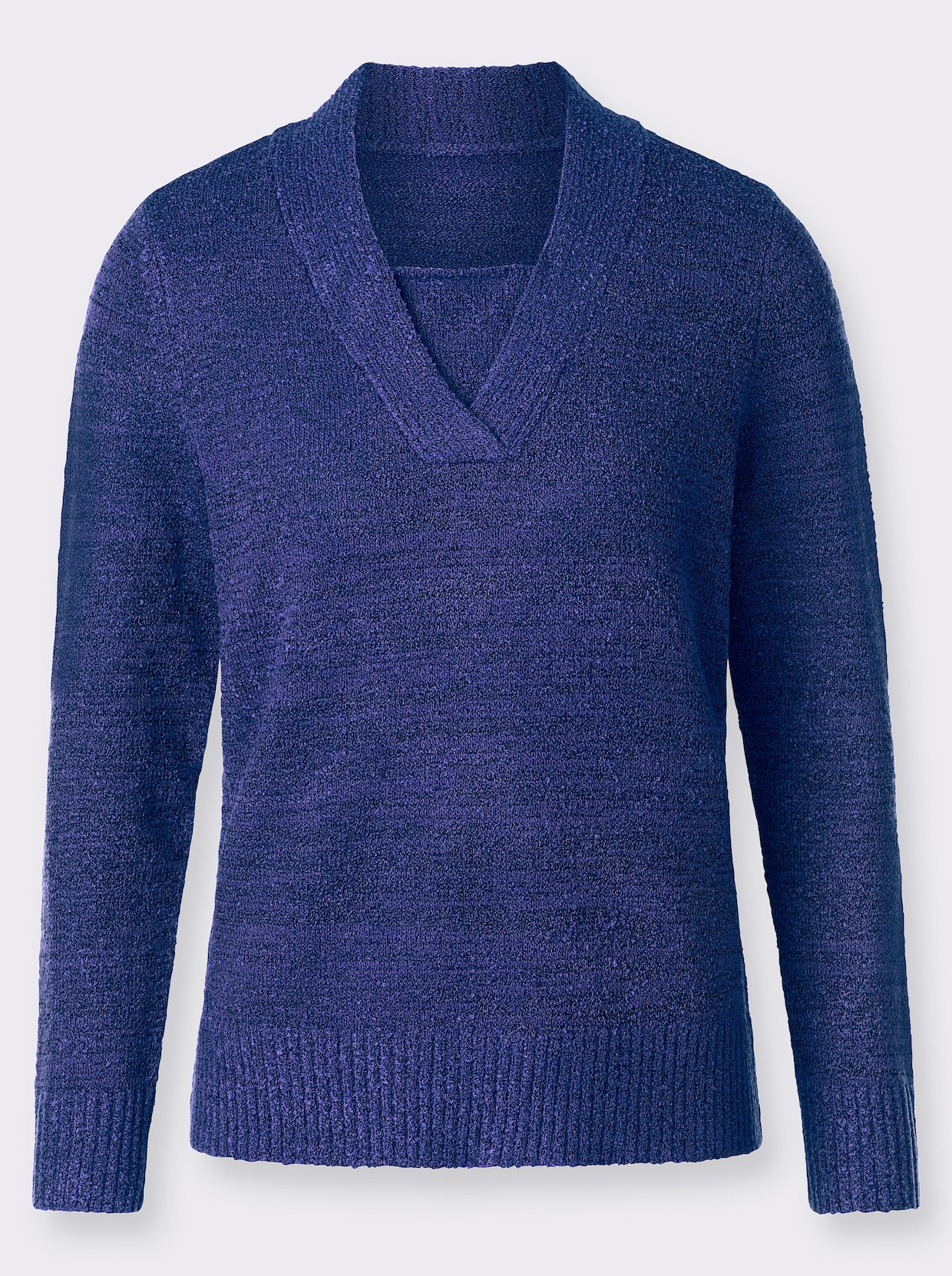 Pullover - royalblau-schwarz-meliert