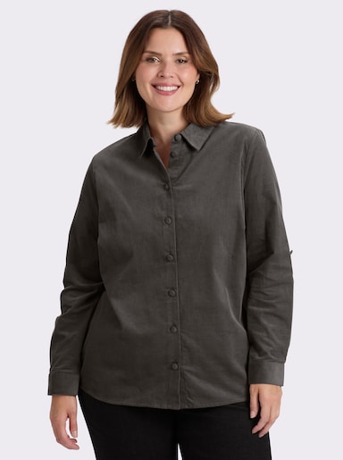 Hemdbluse in Cord-Qualität - graphit