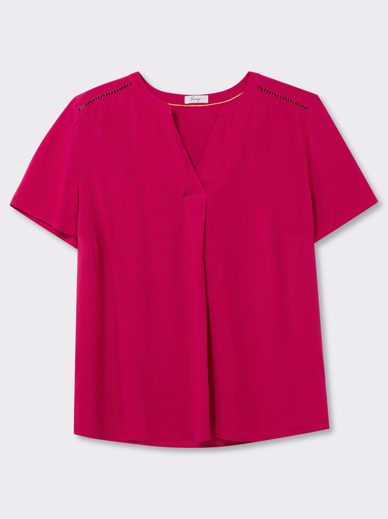 sheego Tunika mit Spitze - pink