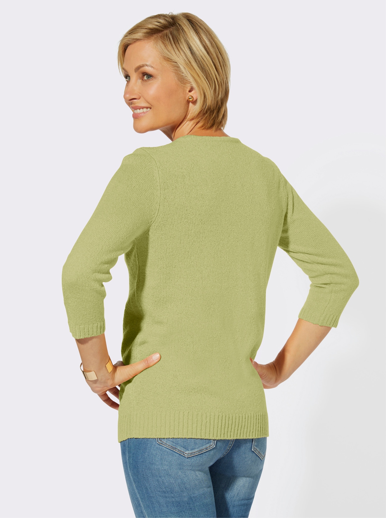 Bouclé-Pullover - lindgrün