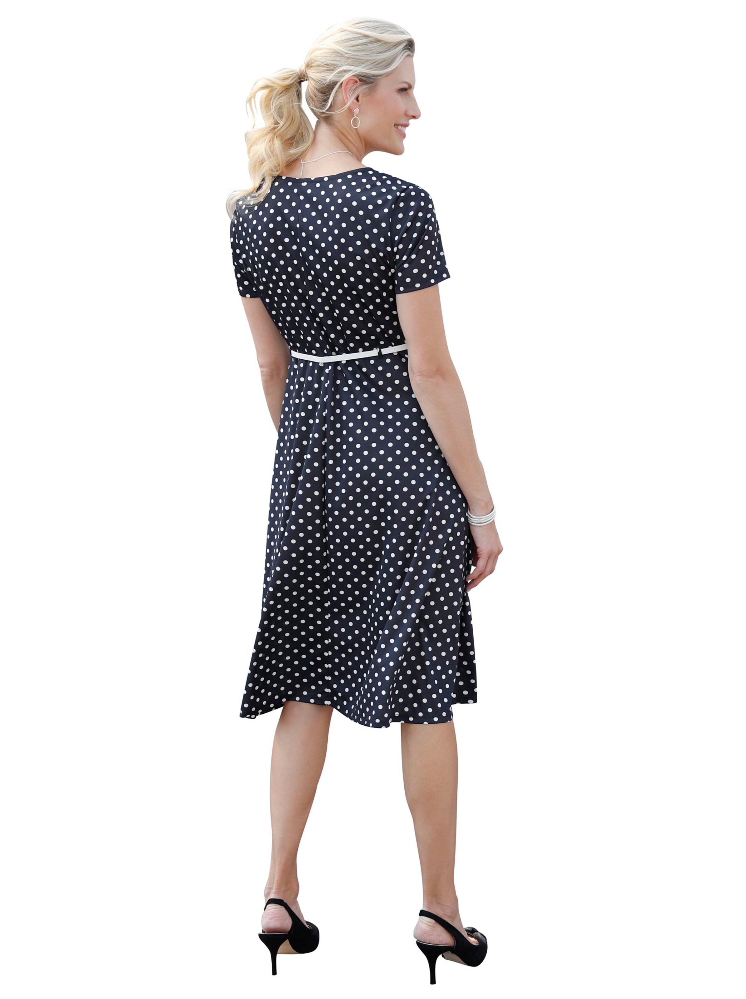 Jersey-Kleid - marine-getupft