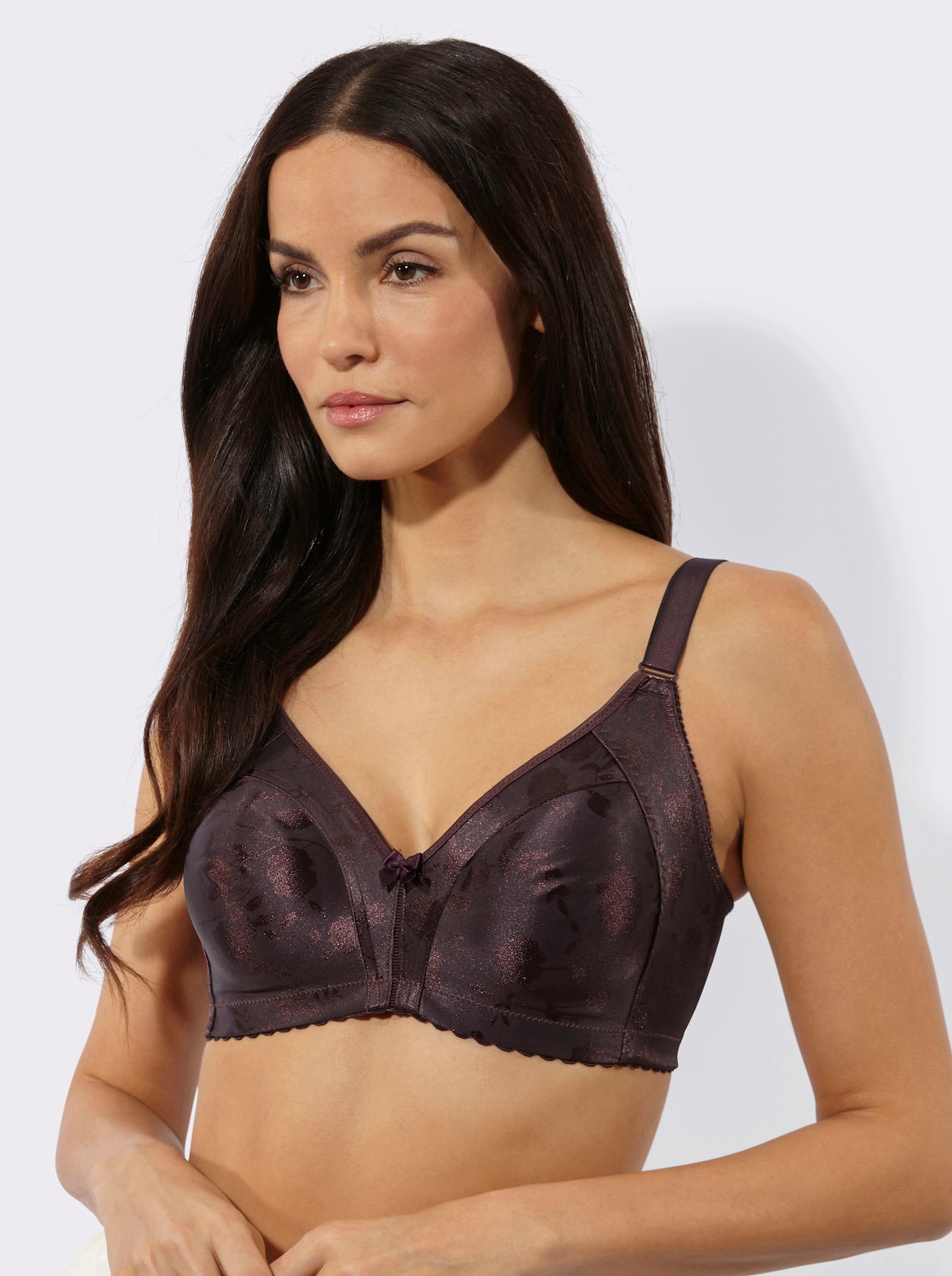 Naturana Minimizer-BH ohne Bügel im Blümchendessin - burgund