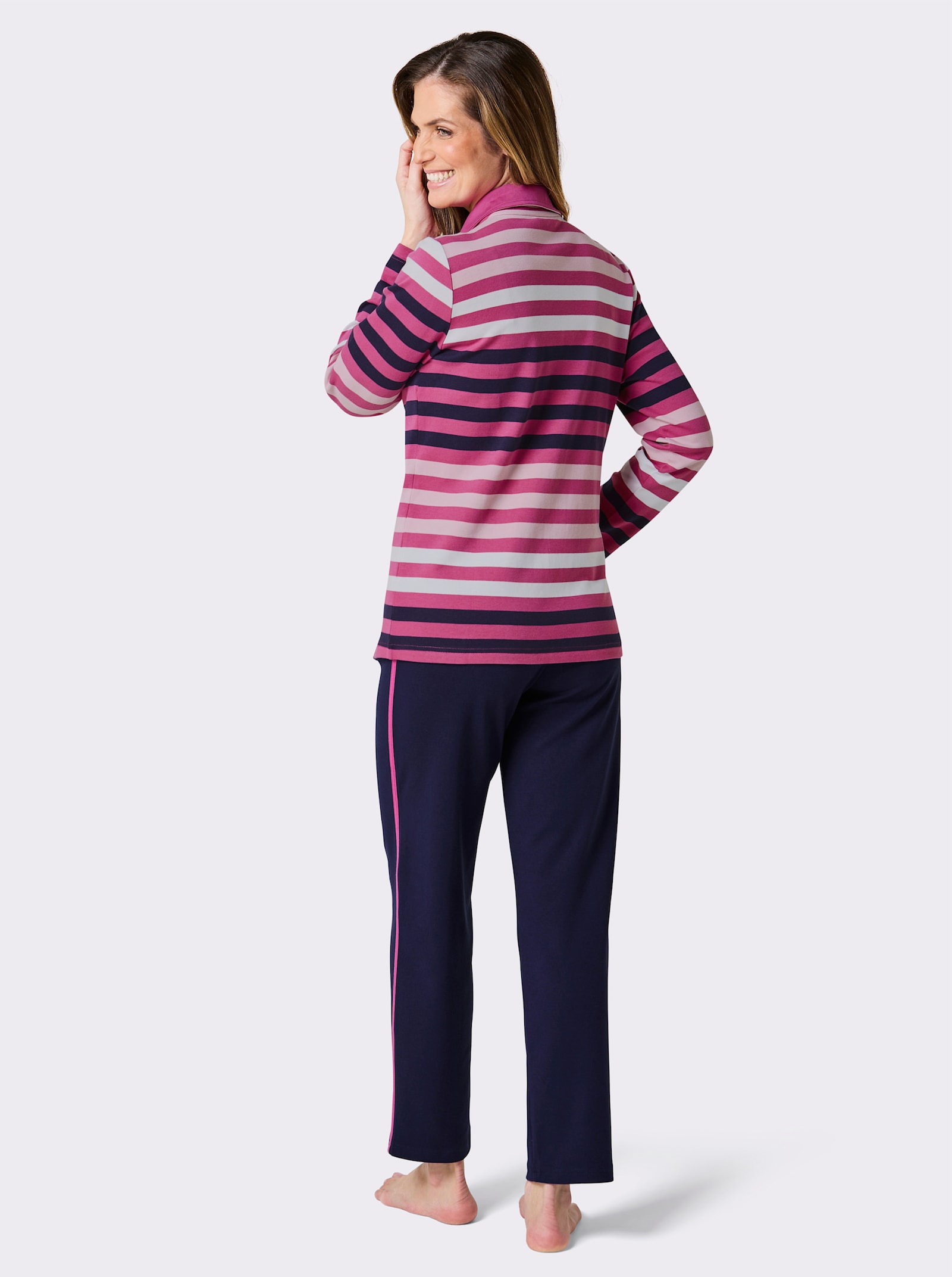 feel good Hausanzug - marine-erika-geringelt