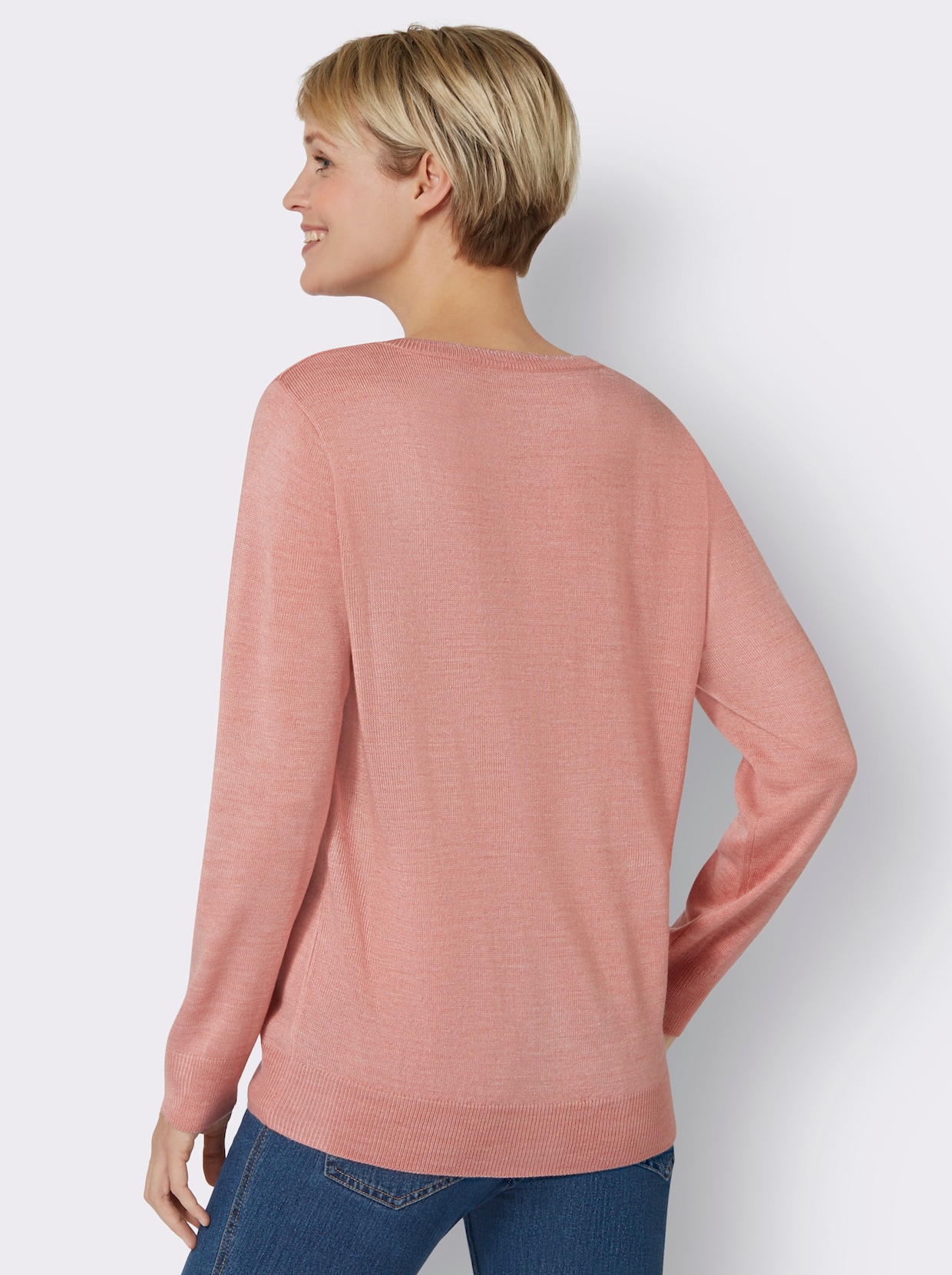 Pullover - rozenkwarts gemêleerd