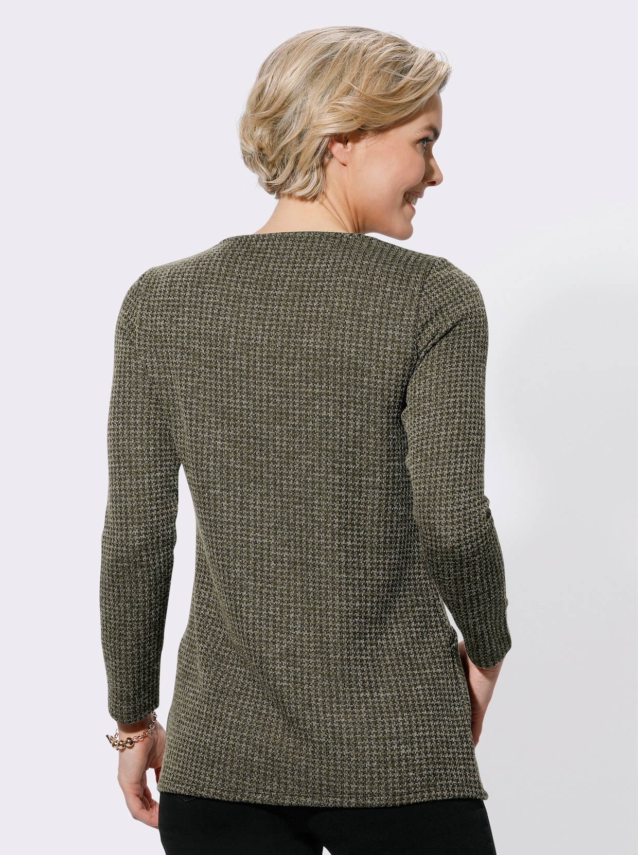 Lang shirt - kaki gemêleerd