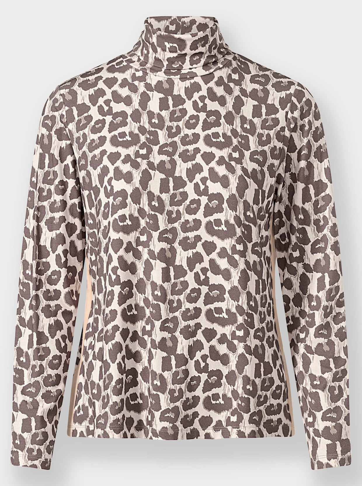 heine T-shirt à manches longues - couleur ivoire-taupe foncé imprimé