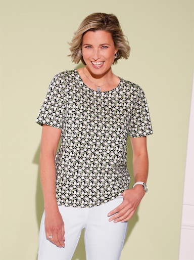 Shirt met korte mouwen - pistazie/marine geprint