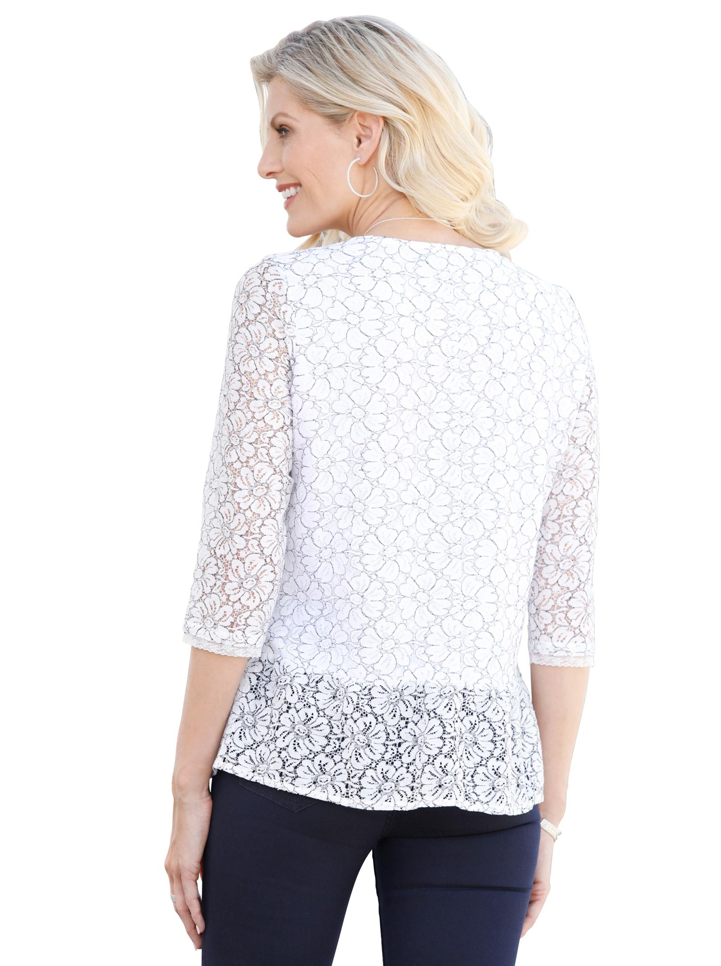 Shirt - weiß-marine