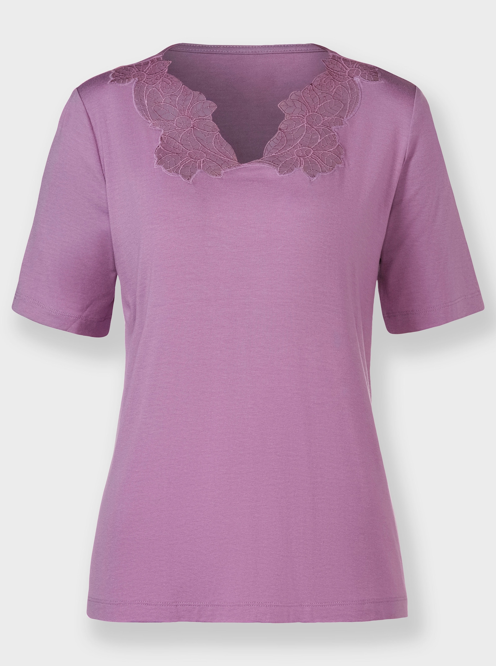 Spitzenshirt in Viskose-Qualität - orchidee