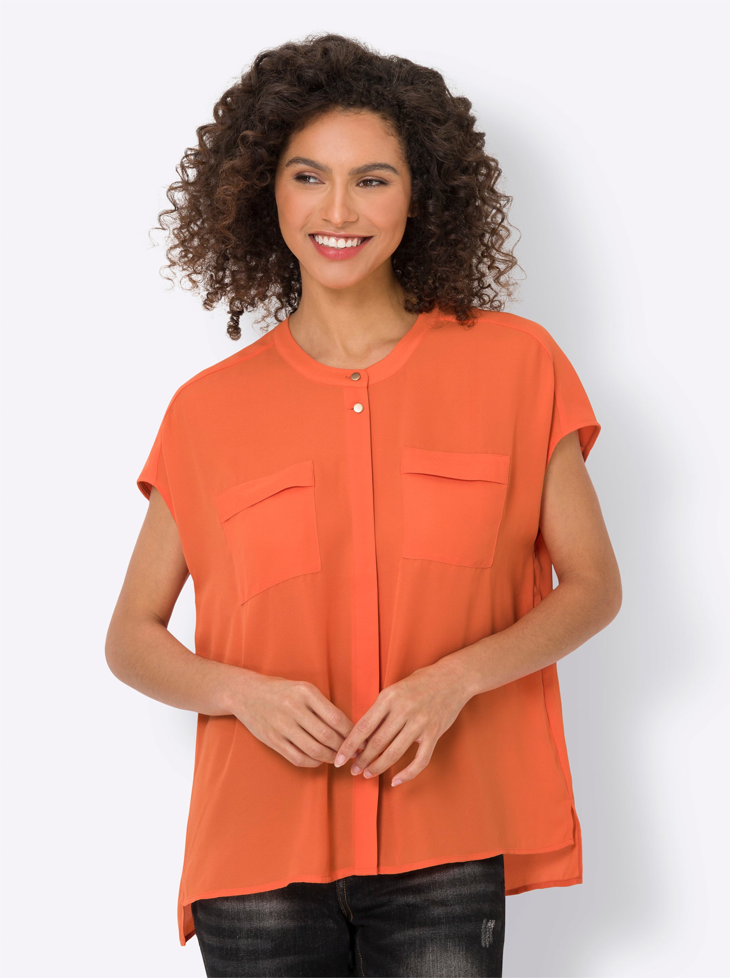 Witt Damen Oversized Bluse, orange