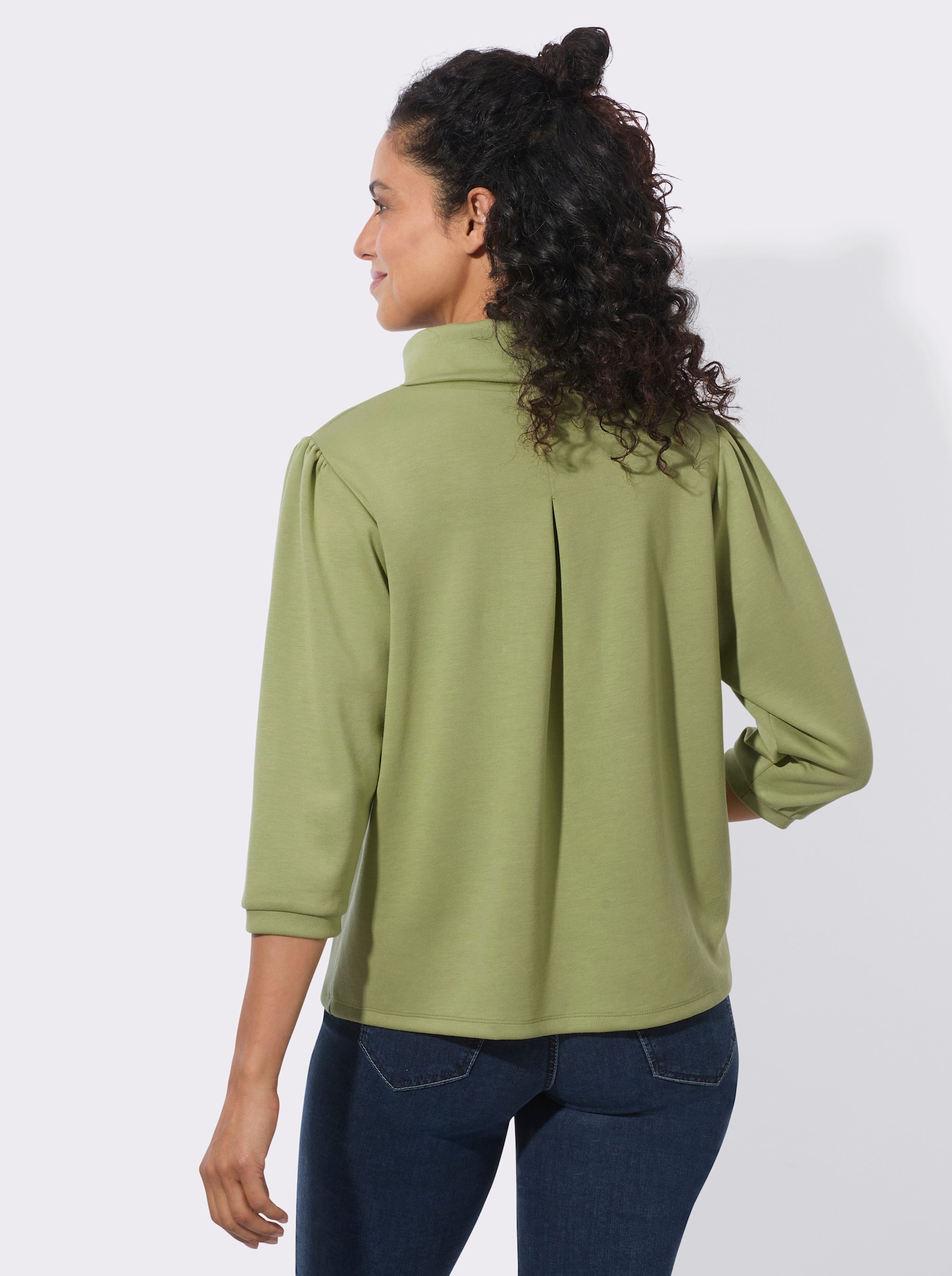 Sweatshirt mit Kellerfalte hinten - schilf