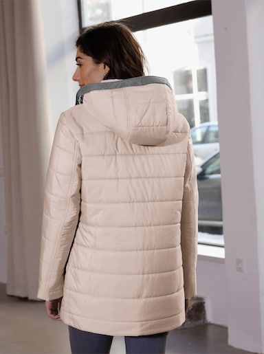 Steppjacke mit abnehmbarer Kapuze - sesam