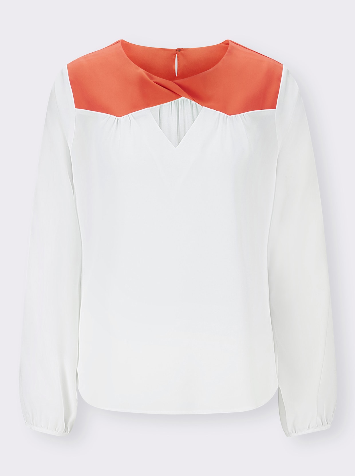 heine Blouse met lange mouwen - ecru/mandarijn