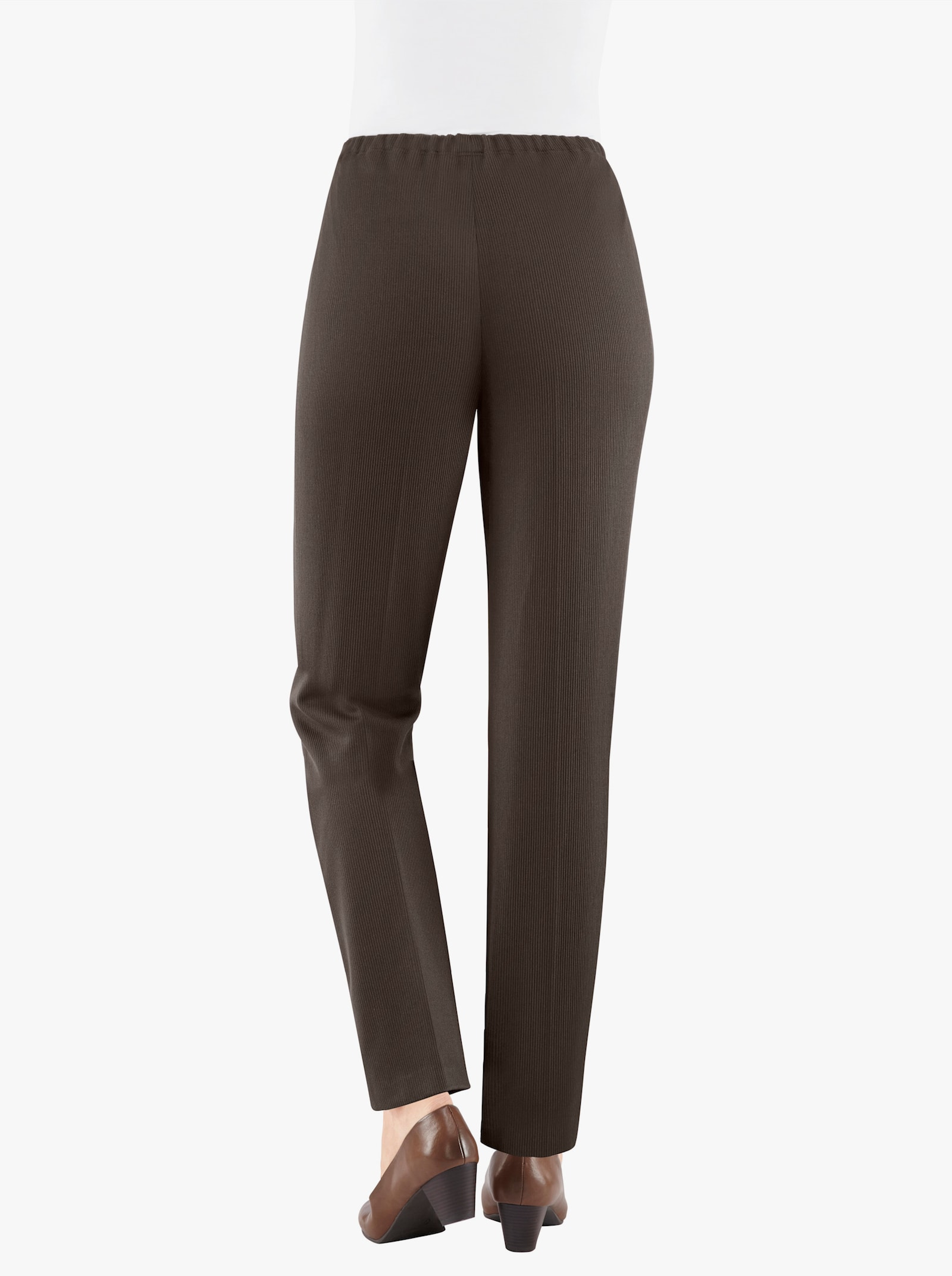 Thermobroek van ribjersey - mokka