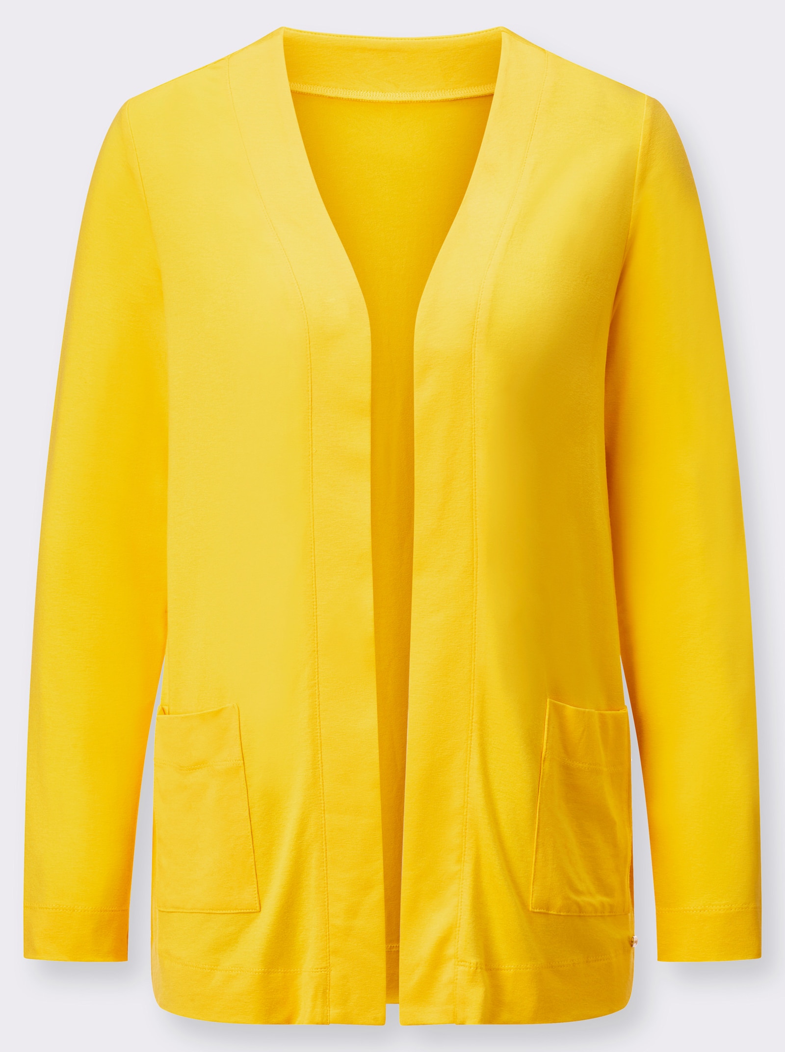 Shirtjacke mit aufgesetzten Taschen - sonnengelb