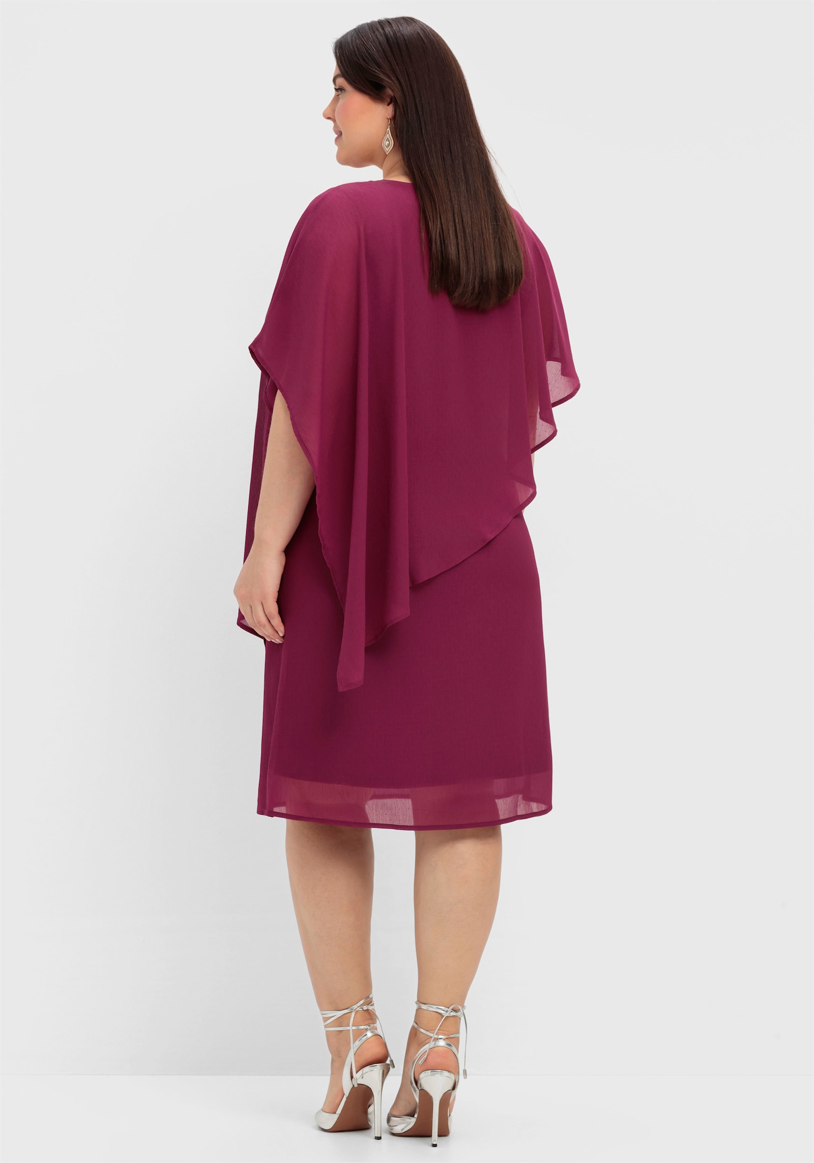 sheego Cocktailkleid aus Chiffon - himbeere