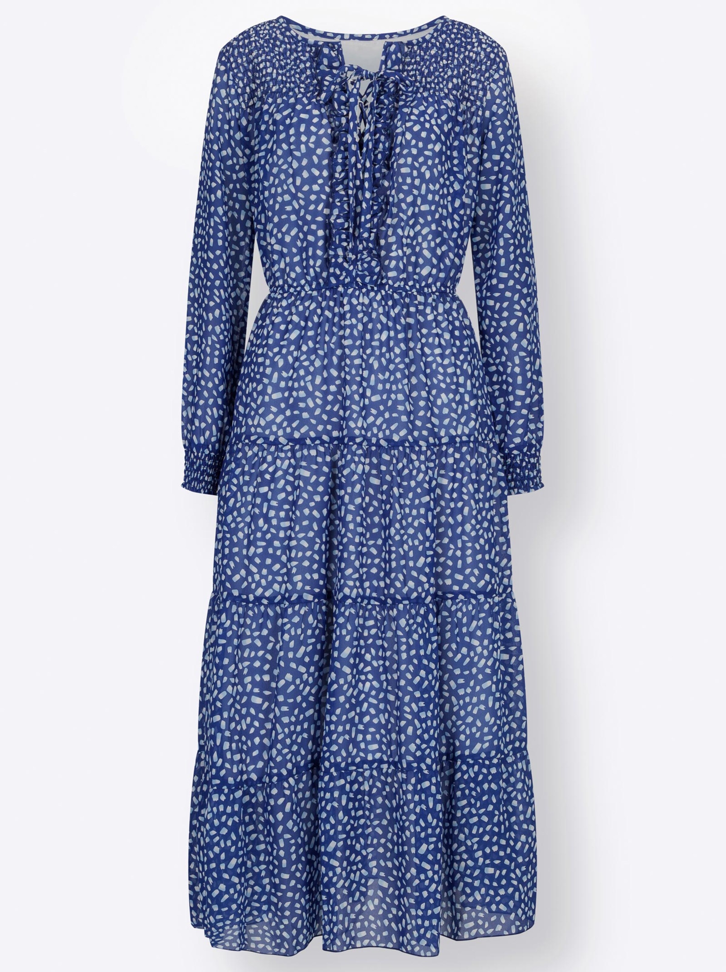 Damenmode Kleider Maxikleid in royalblau-eisblau-bedruckt Damenmode Kleider Maxikleid in royalblau-eisblau-bedruckt