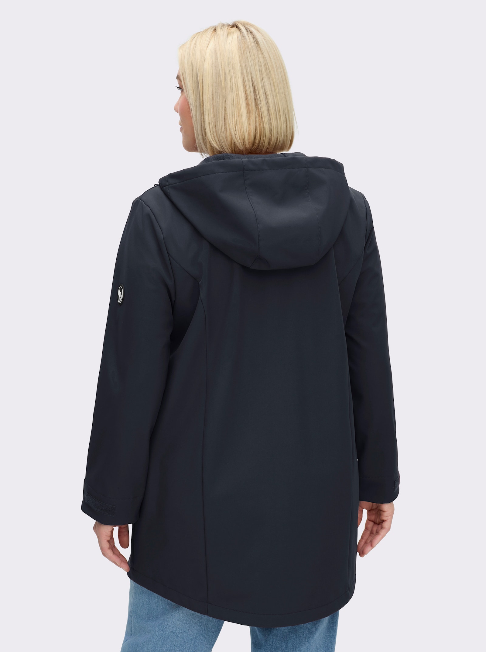 sheego Softshelljacke mit innenliegendem Tunnelzug - tiefblau