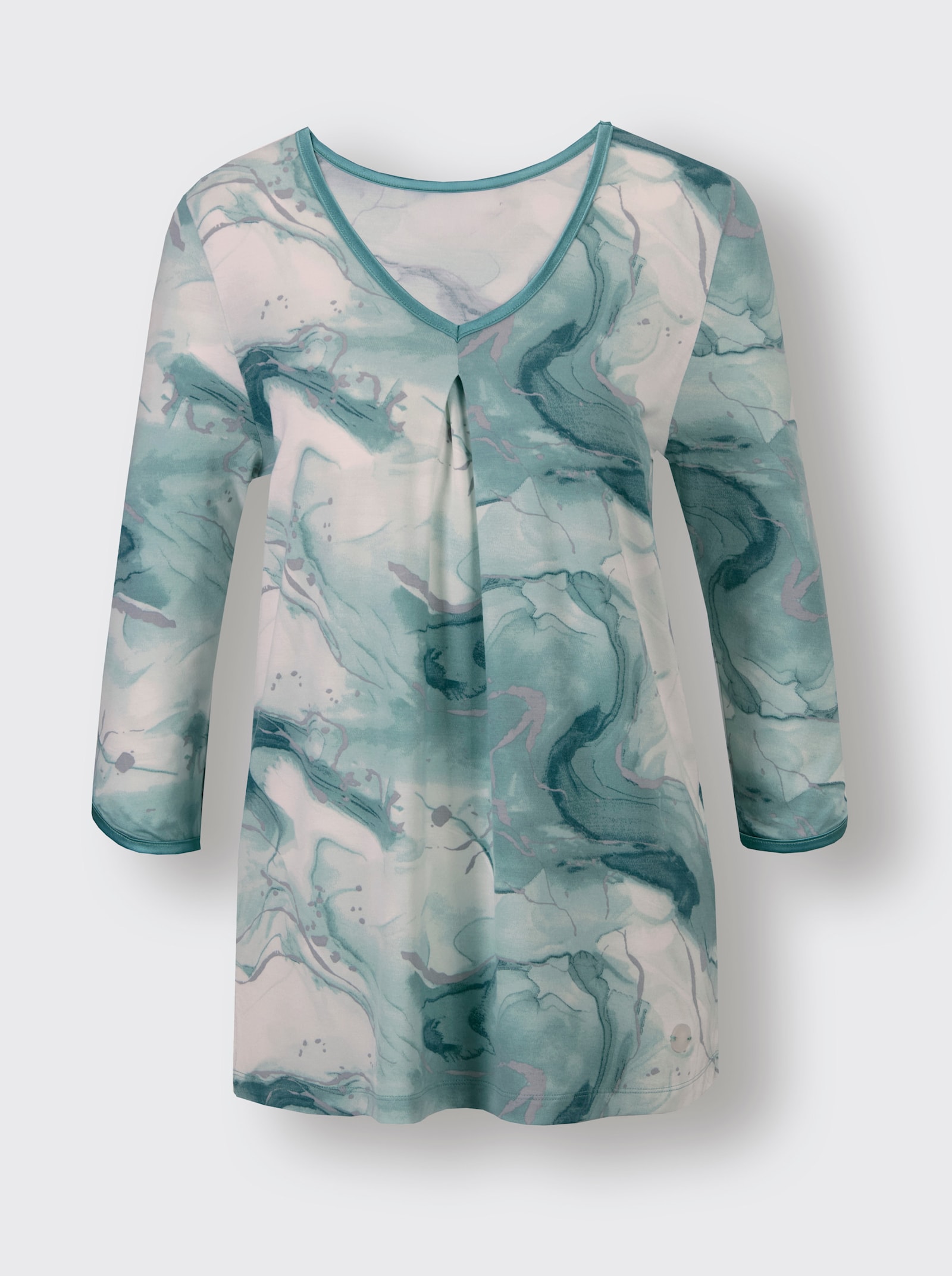 CREATION L PREMIUM Modal-Schlafanzug - kalkmint-salbei-bedruckt