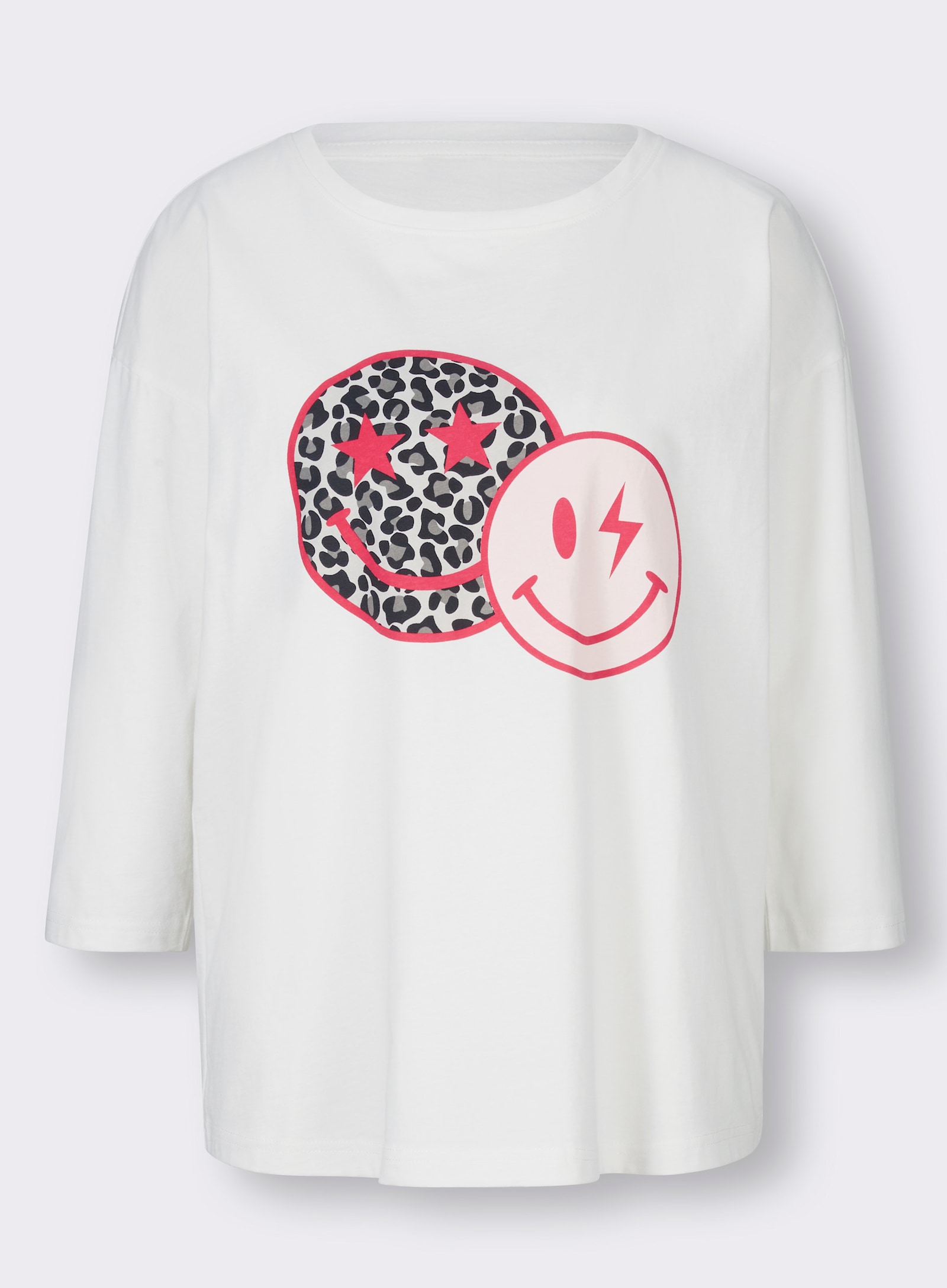 heine 3/4-Arm-Shirt mit Smileys - ecru