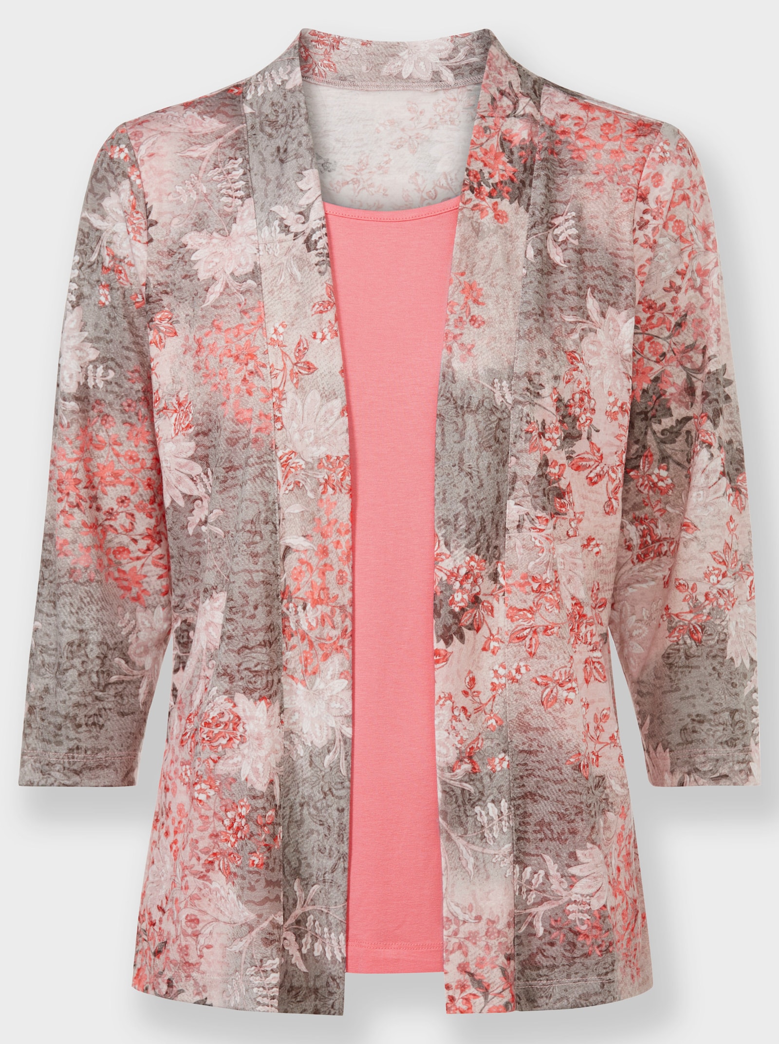 2-in-1-shirt van etskant - flamingo/grijs bedrukt