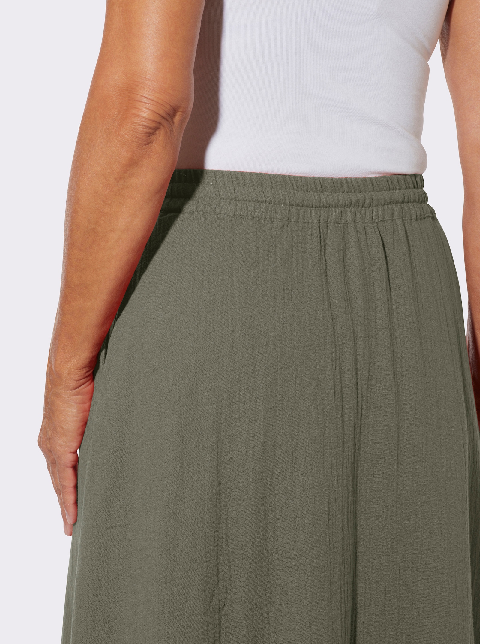 Schlupfrock mit seitlichen Taschen - khaki