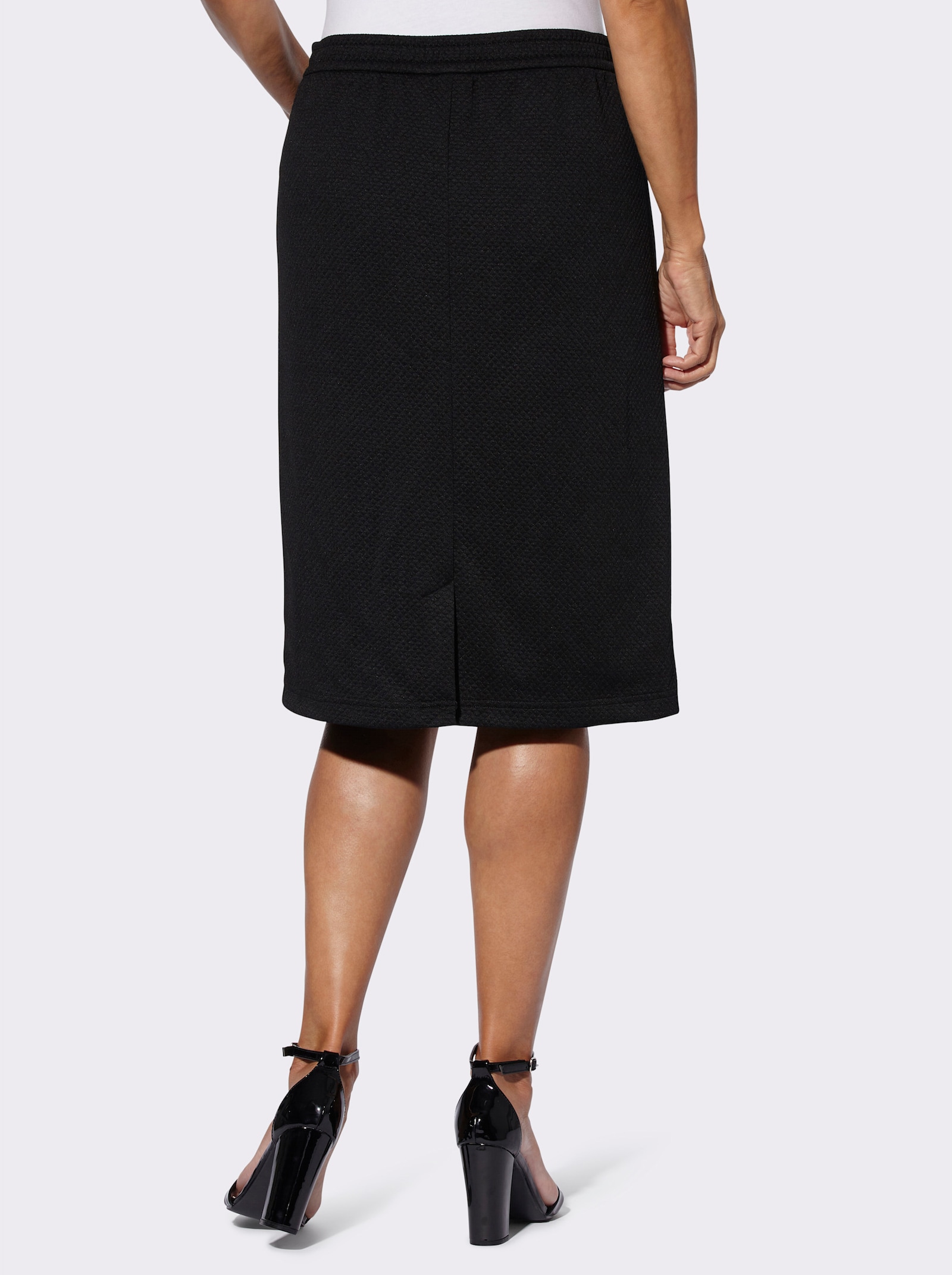 Schlupfrock in strukturierter Jersey-Qualität - schwarz
