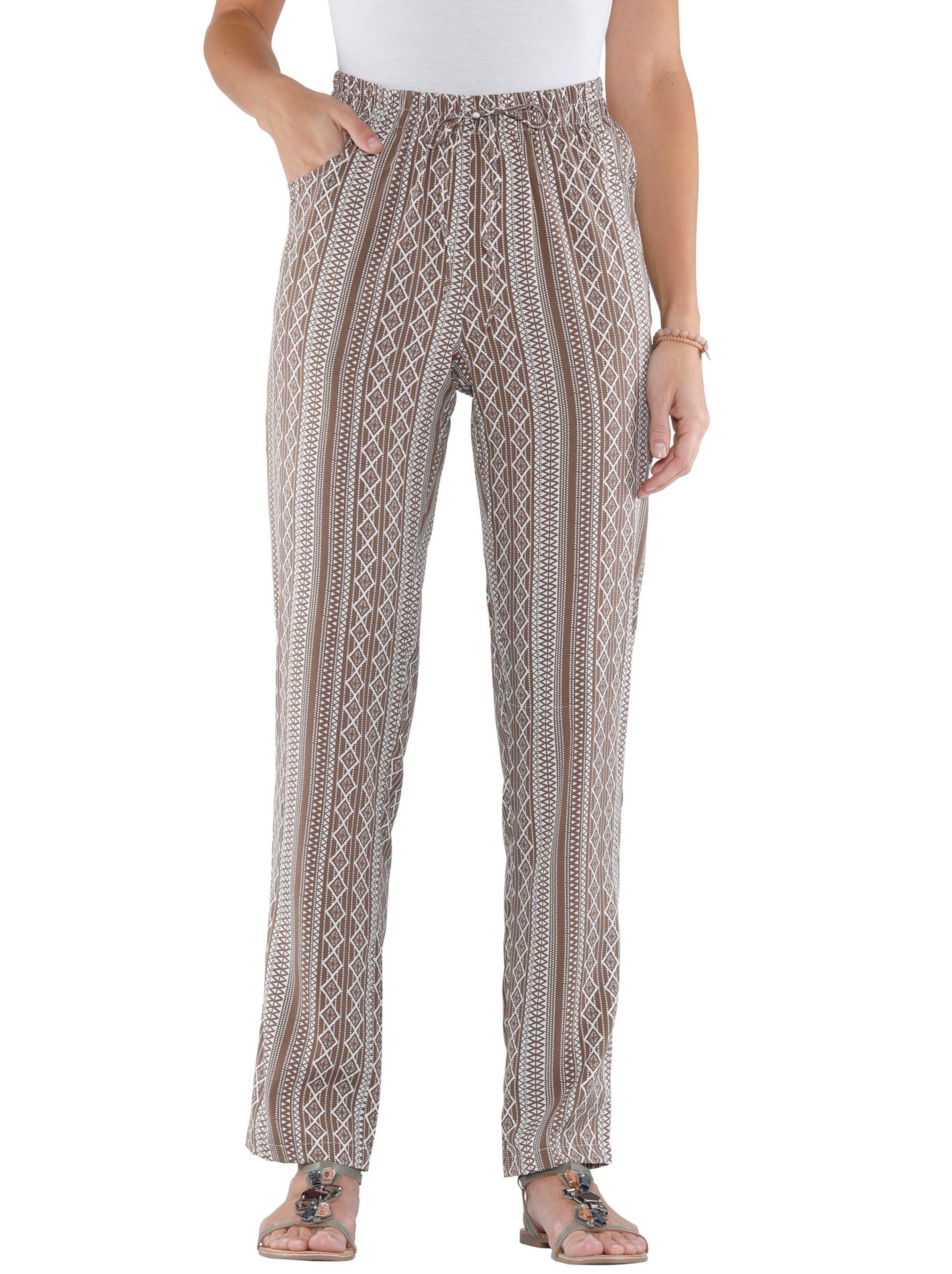 Hose - taupe-gemustert