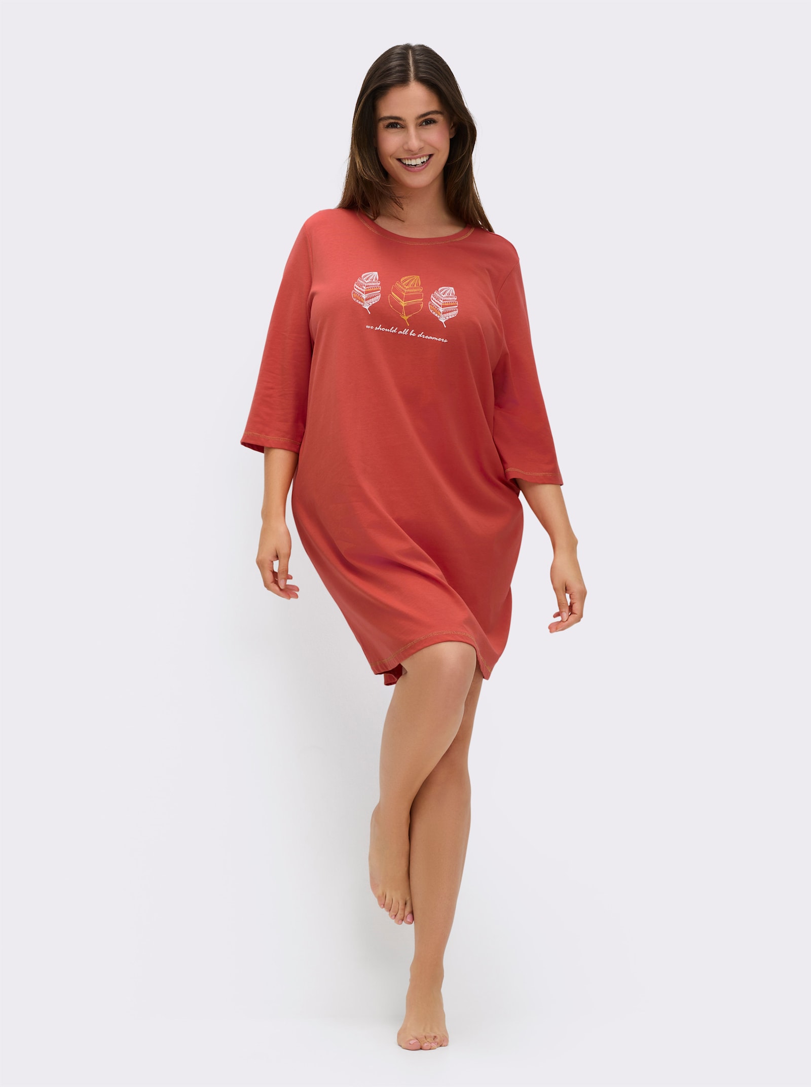 wäschepur Sleepshirts mit glänzendem Druck vorne - marine + terra