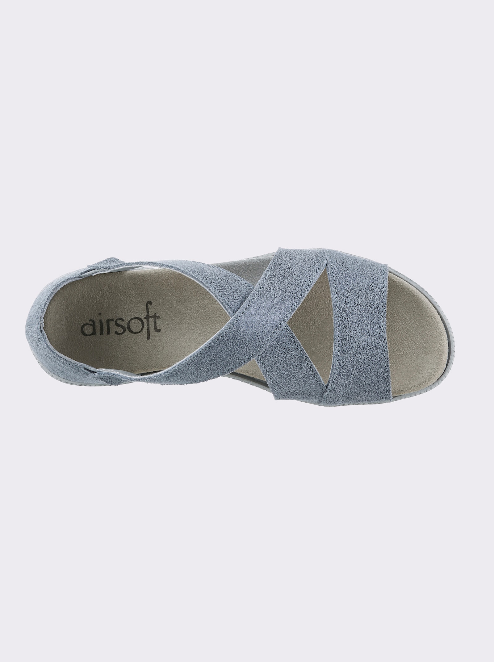 airsoft modern+ Sandalette mit Wechselfußbett - taubenblau