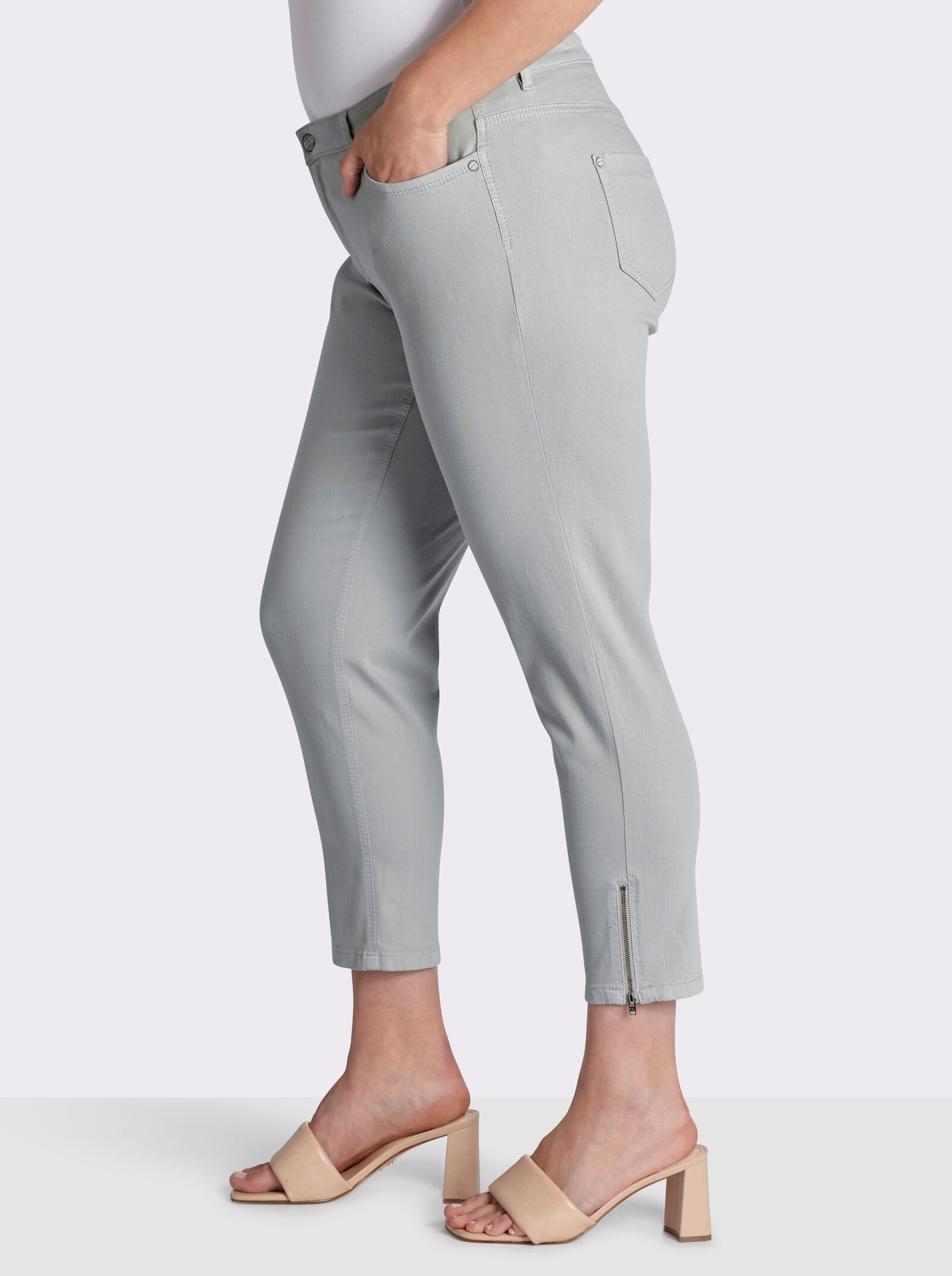 Ascari Stretch-Jeans mit Bauch-weg-Effekt - grau