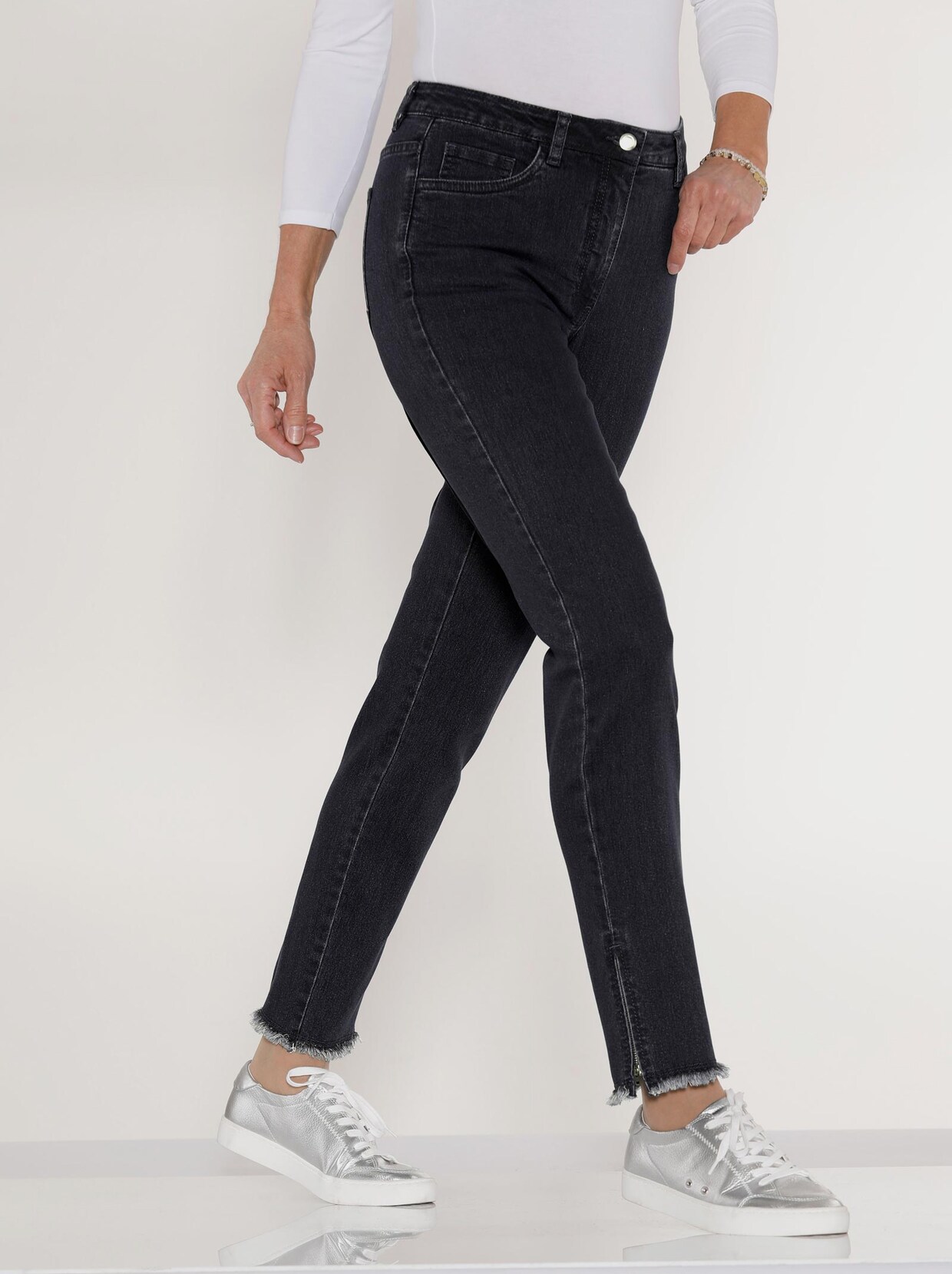 Jeans - black-denim