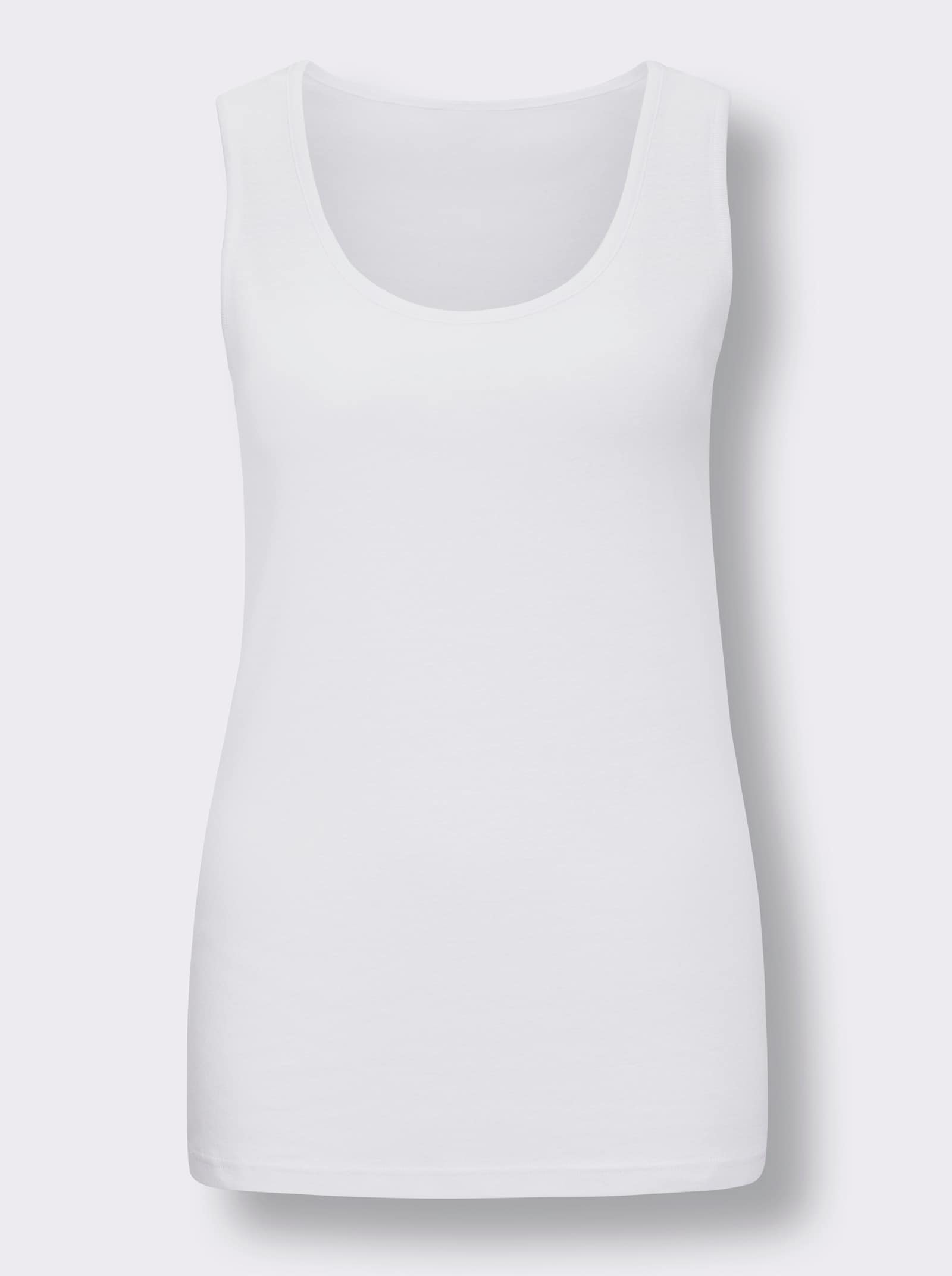 wäschepur Achselhemd in langer Form - weiss