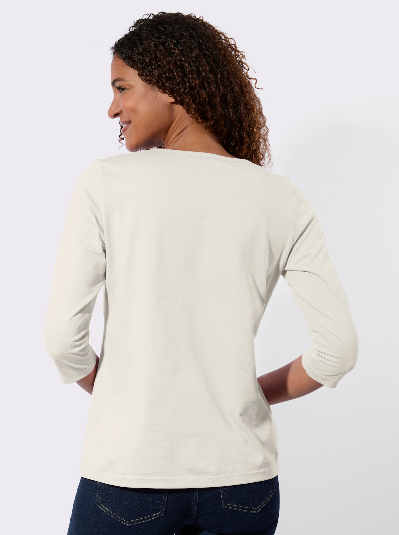 Shirt met 3/4-mouwen in set van 2 - ecru + ecru