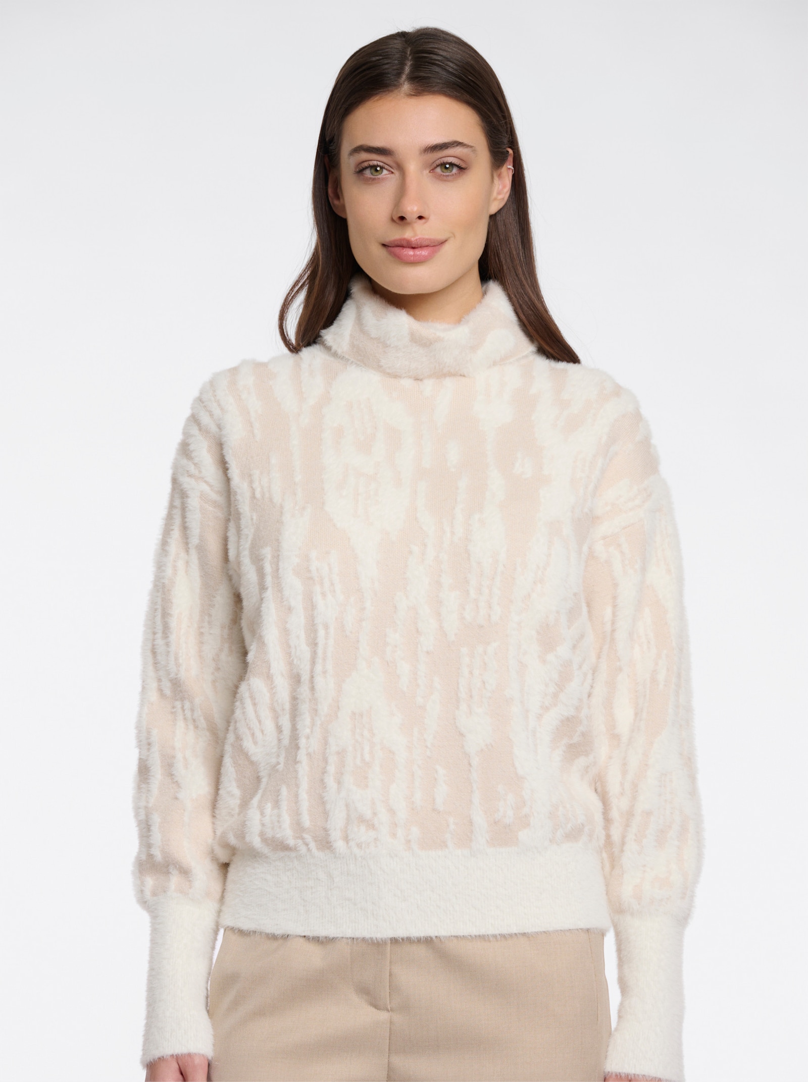 Rino & Pelle Strickpullover mit Animal-Muster - sand-ecru-gemustert