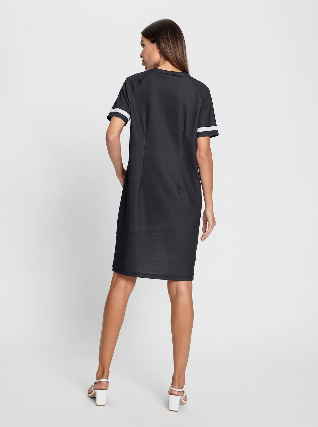 heine Robe en jersey - noir-blanc imprimé