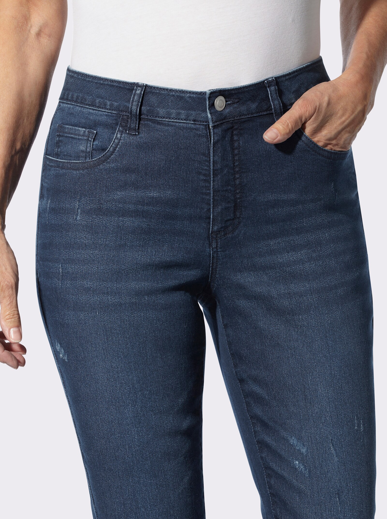 Jeans in Used-Optik - blue-stone-washed