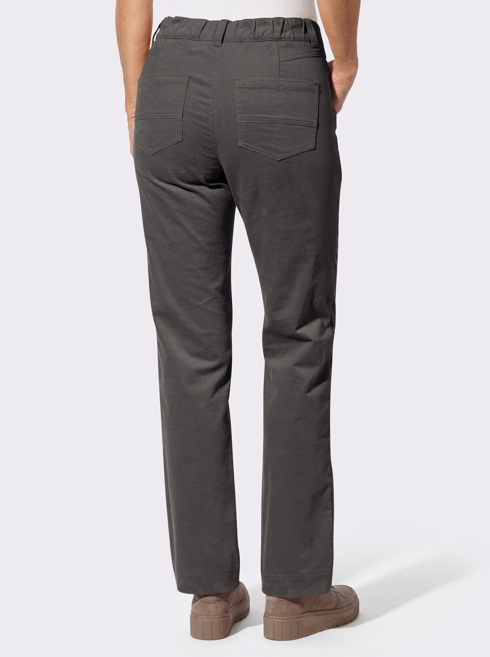 Hose in Samt-Optik - graphit