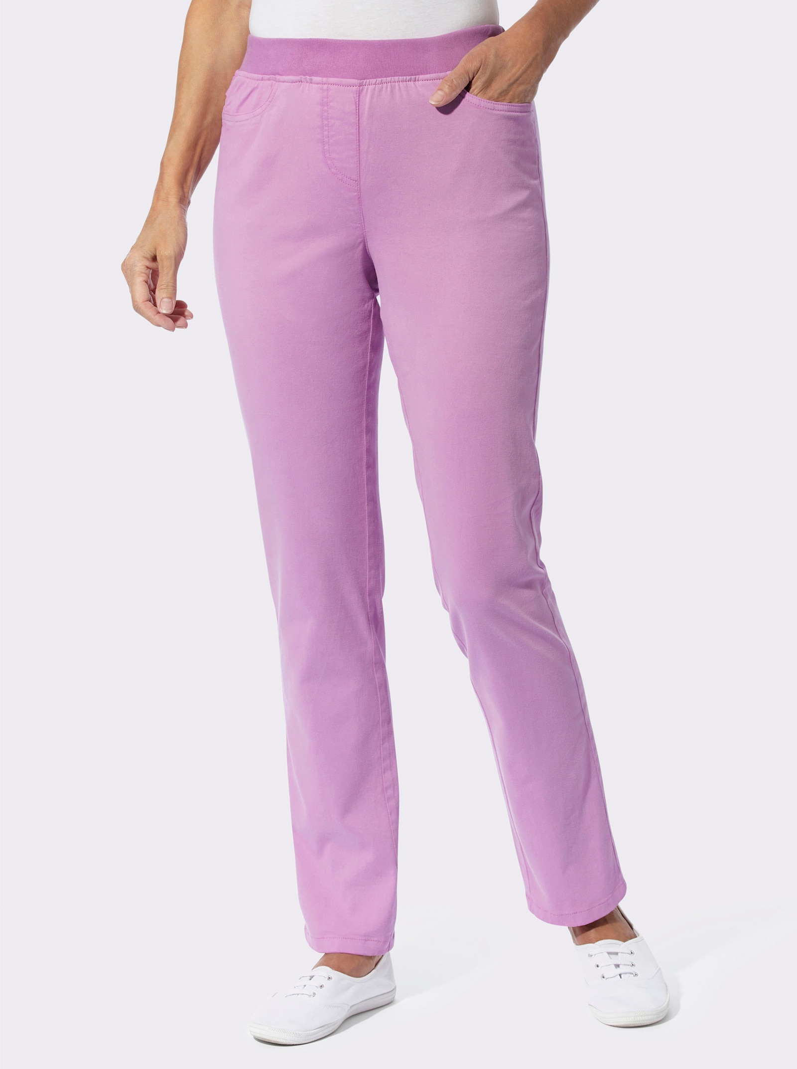 Schlupfhose in Twill-Qualität - orchidee