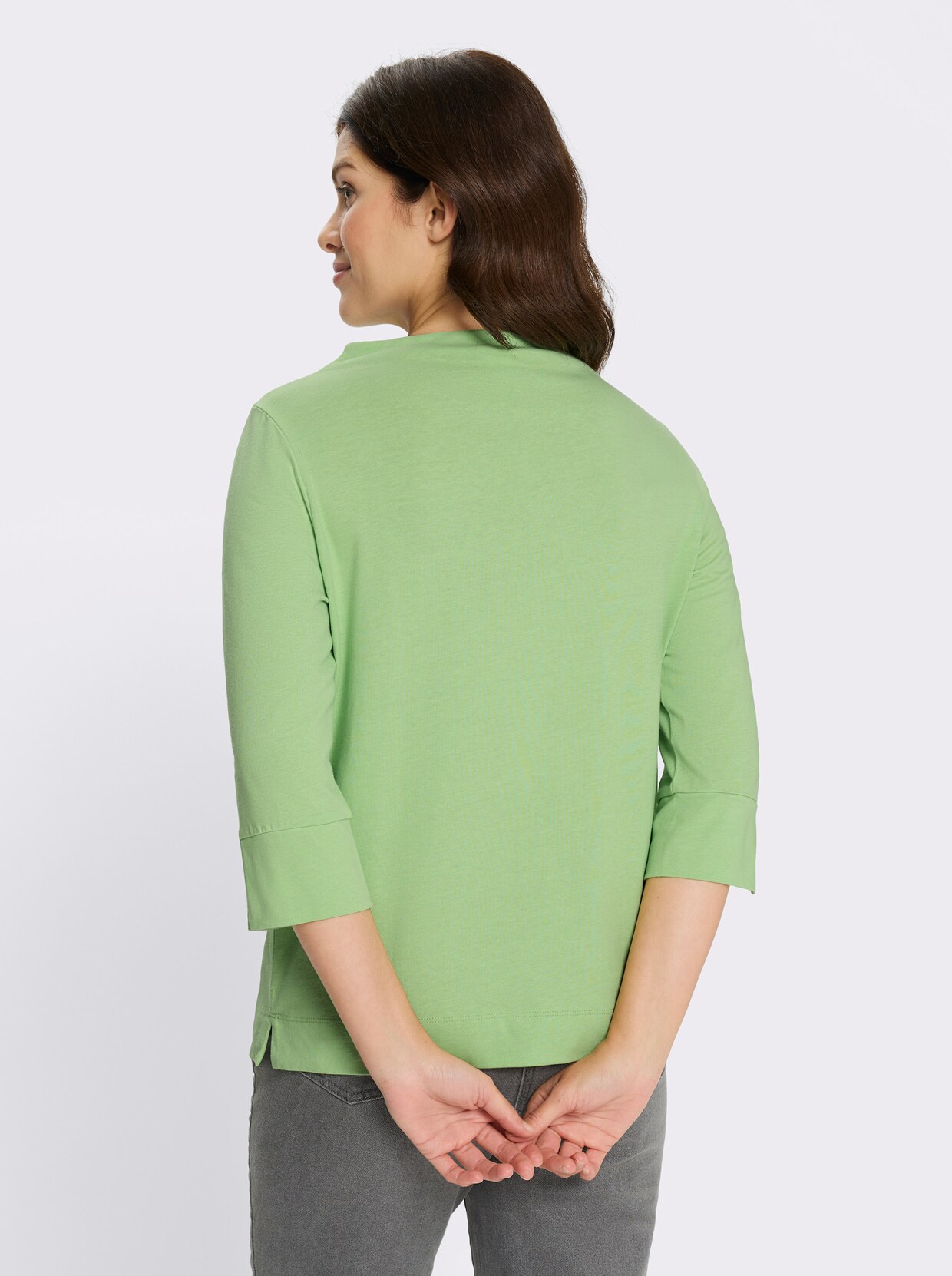 3/4-Arm-Shirt mit Biesen im Vorderteil - reseda