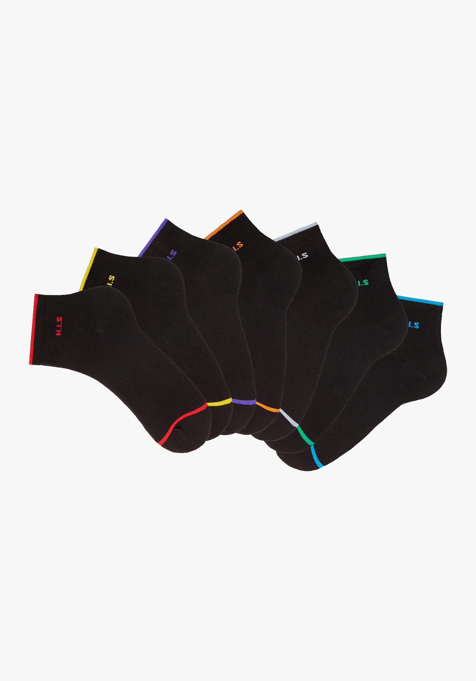 H.I.S Kurzsocken - 7x schwarz
